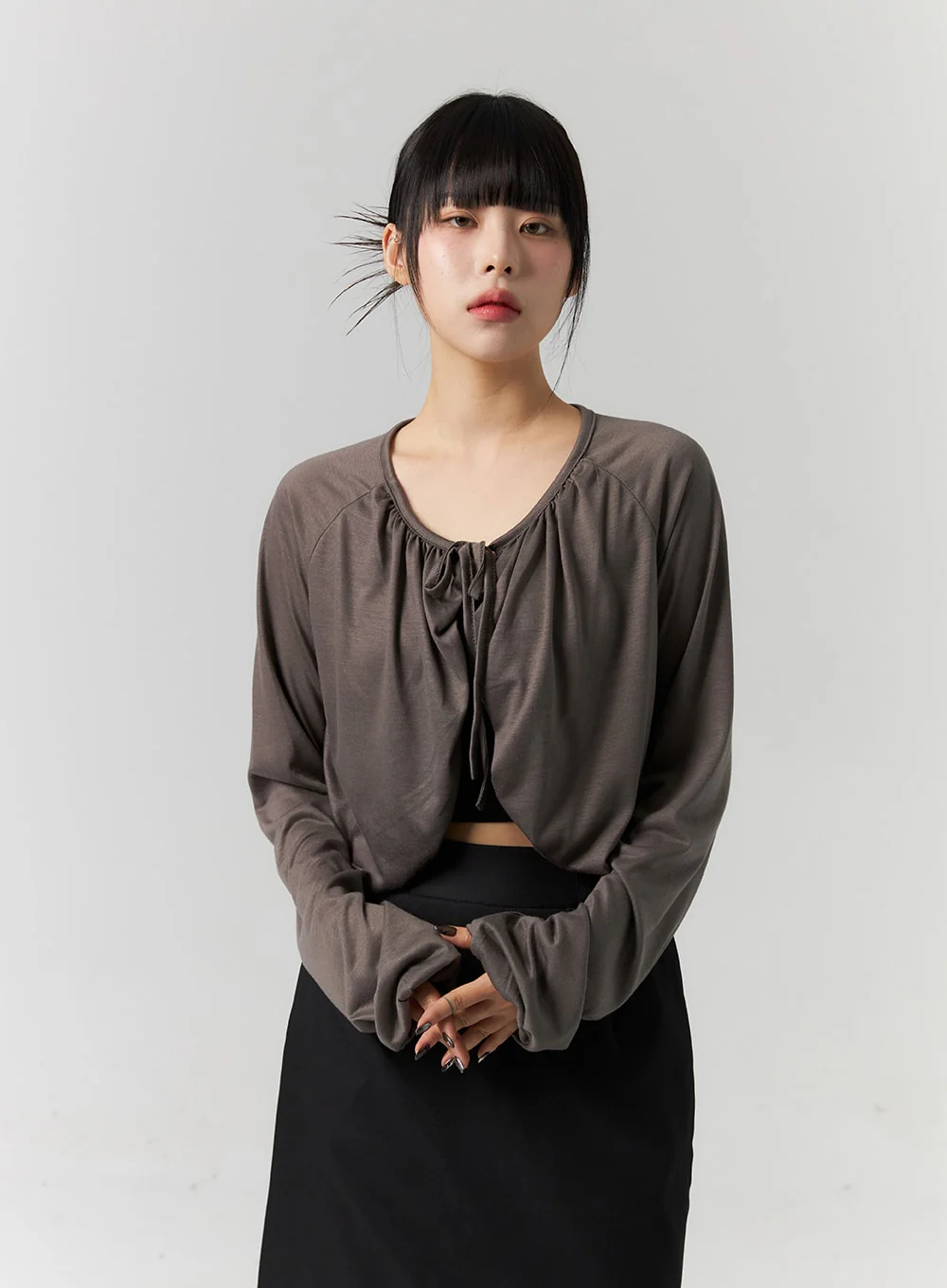 Ribbon Tie Bolero Cardigan CS318 - Image 4