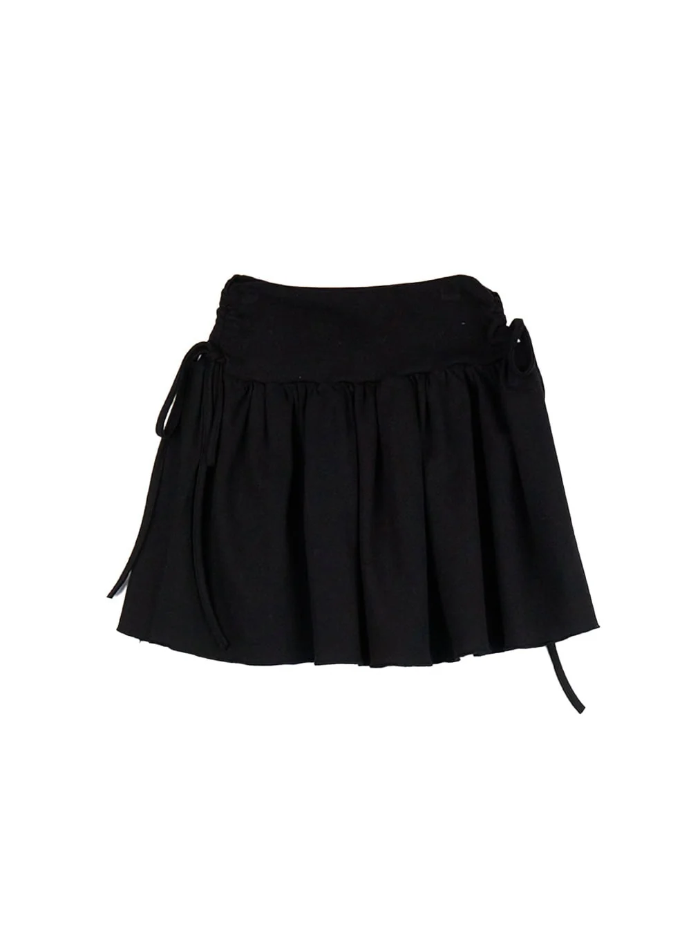 Ribbon-Tie Shirred Mini Skirt IF505 - Image 11