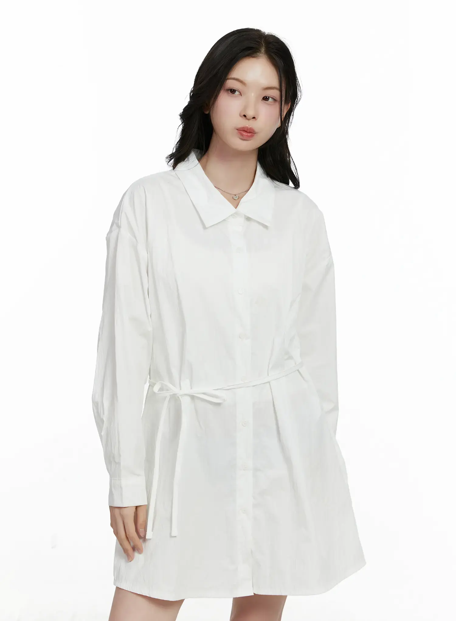 Ribbon Waist Shirt Dress F502 - Image 10