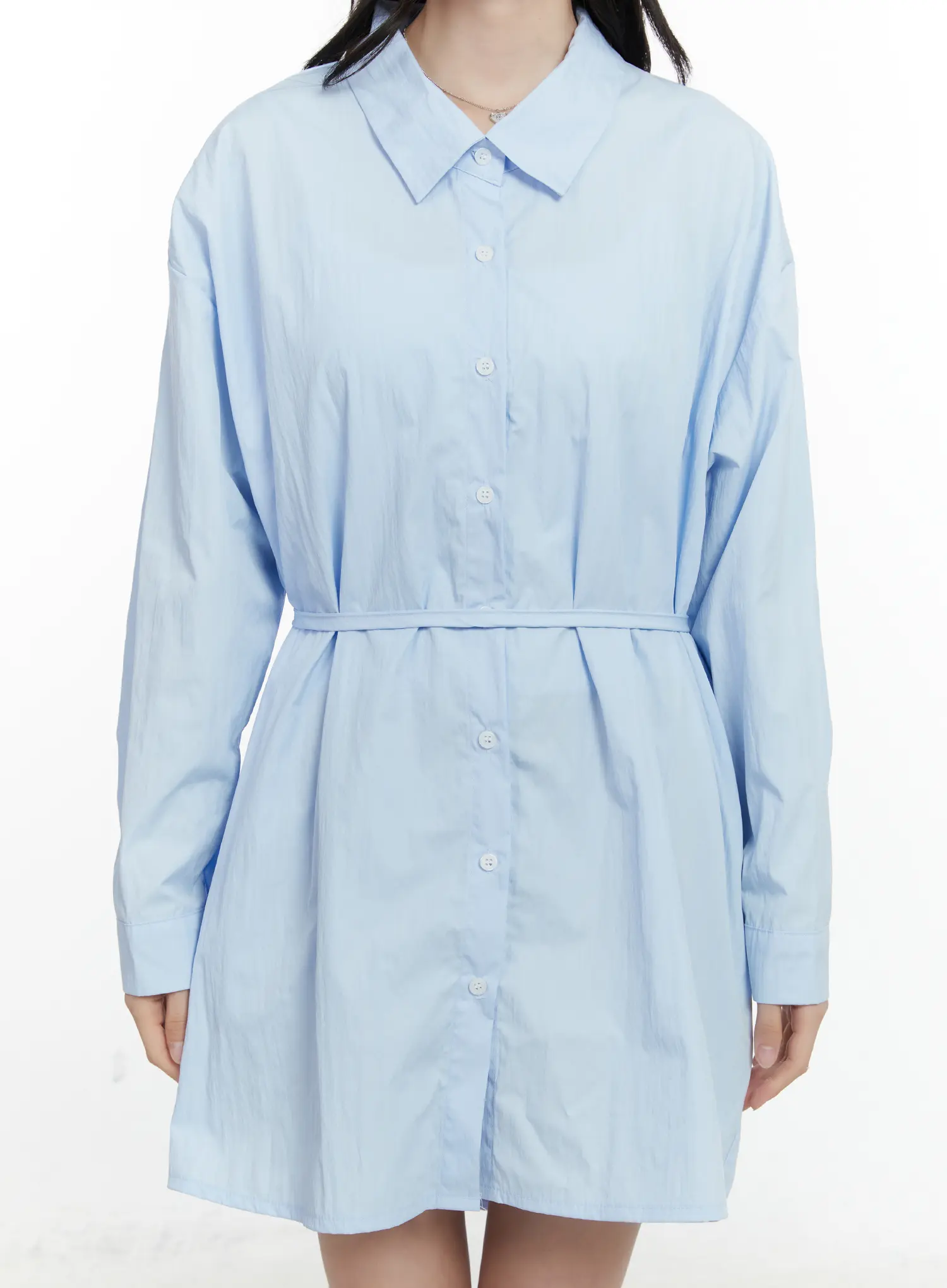 Ribbon Waist Shirt Dress F502 - Image 3