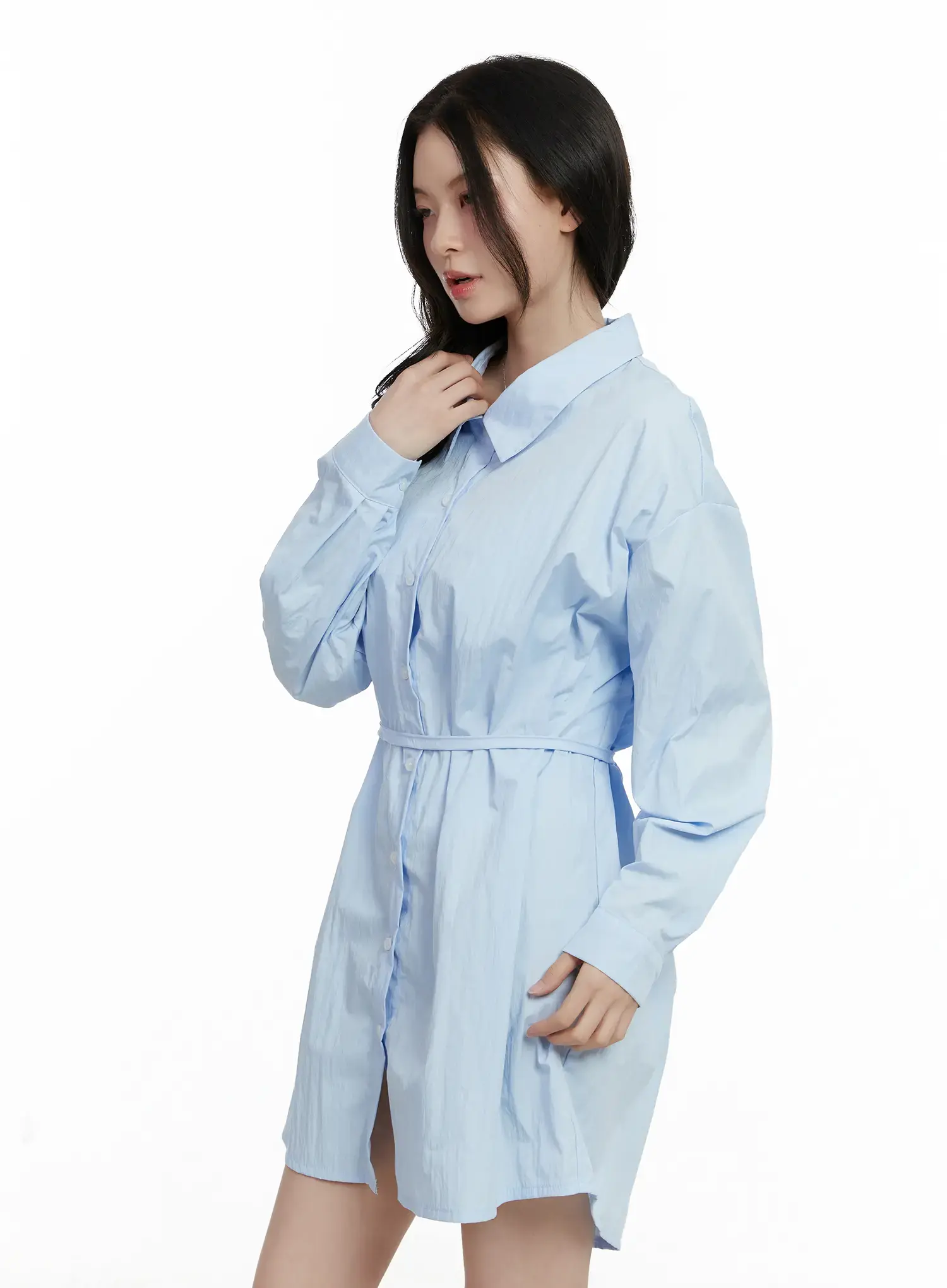 Ribbon Waist Shirt Dress F502 - Image 4