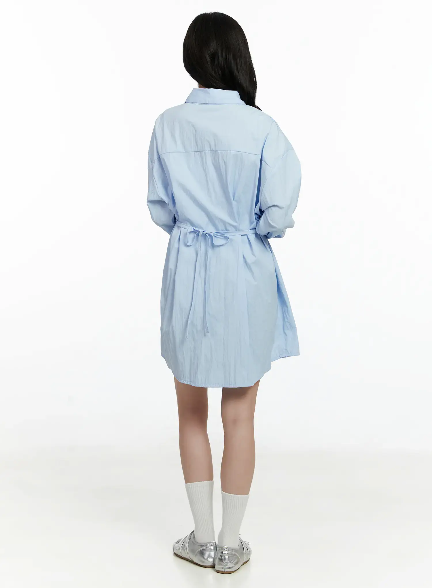 Ribbon Waist Shirt Dress F502 - Image 8