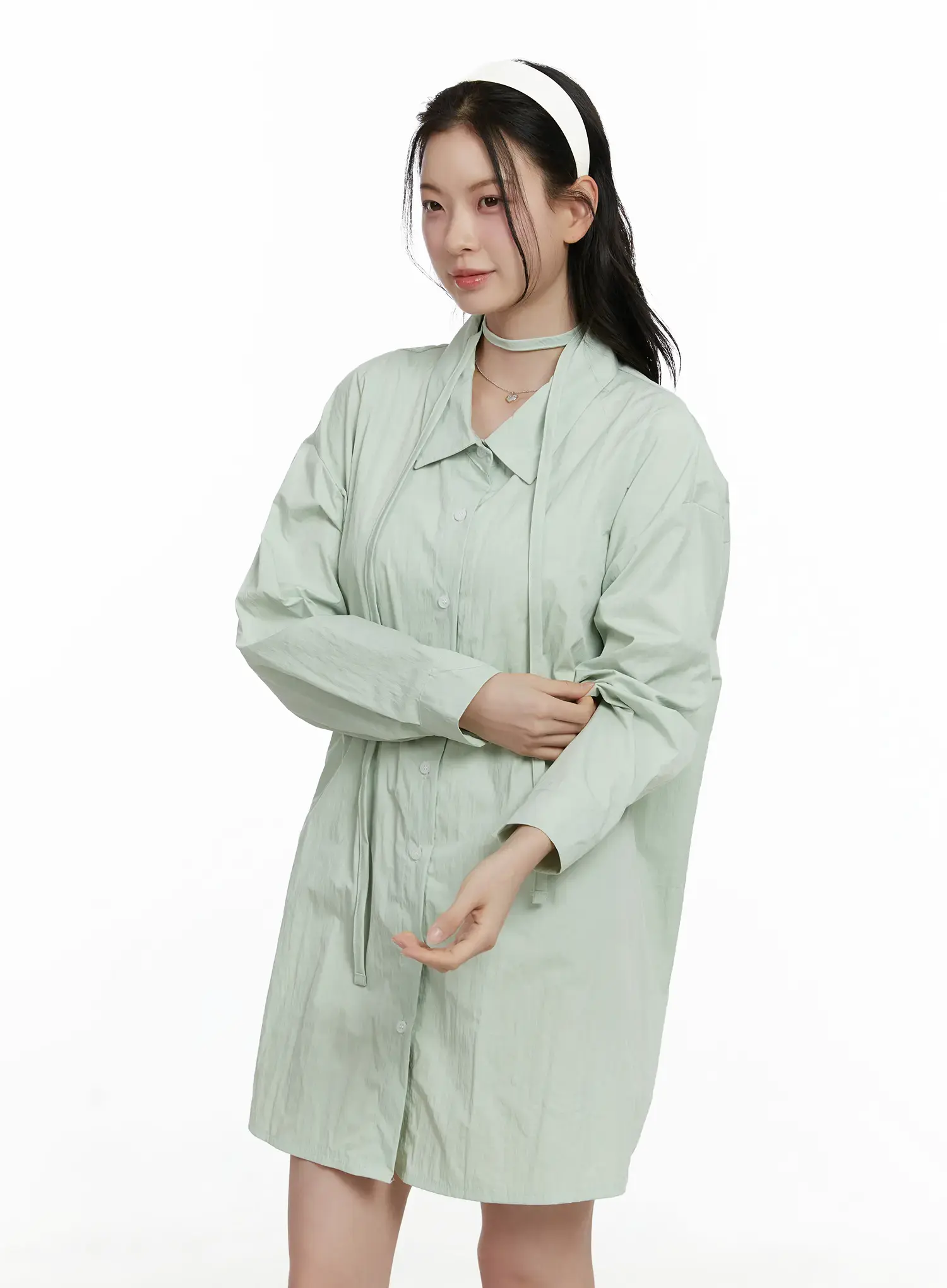 Ribbon Waist Shirt Dress F502 - Image 9