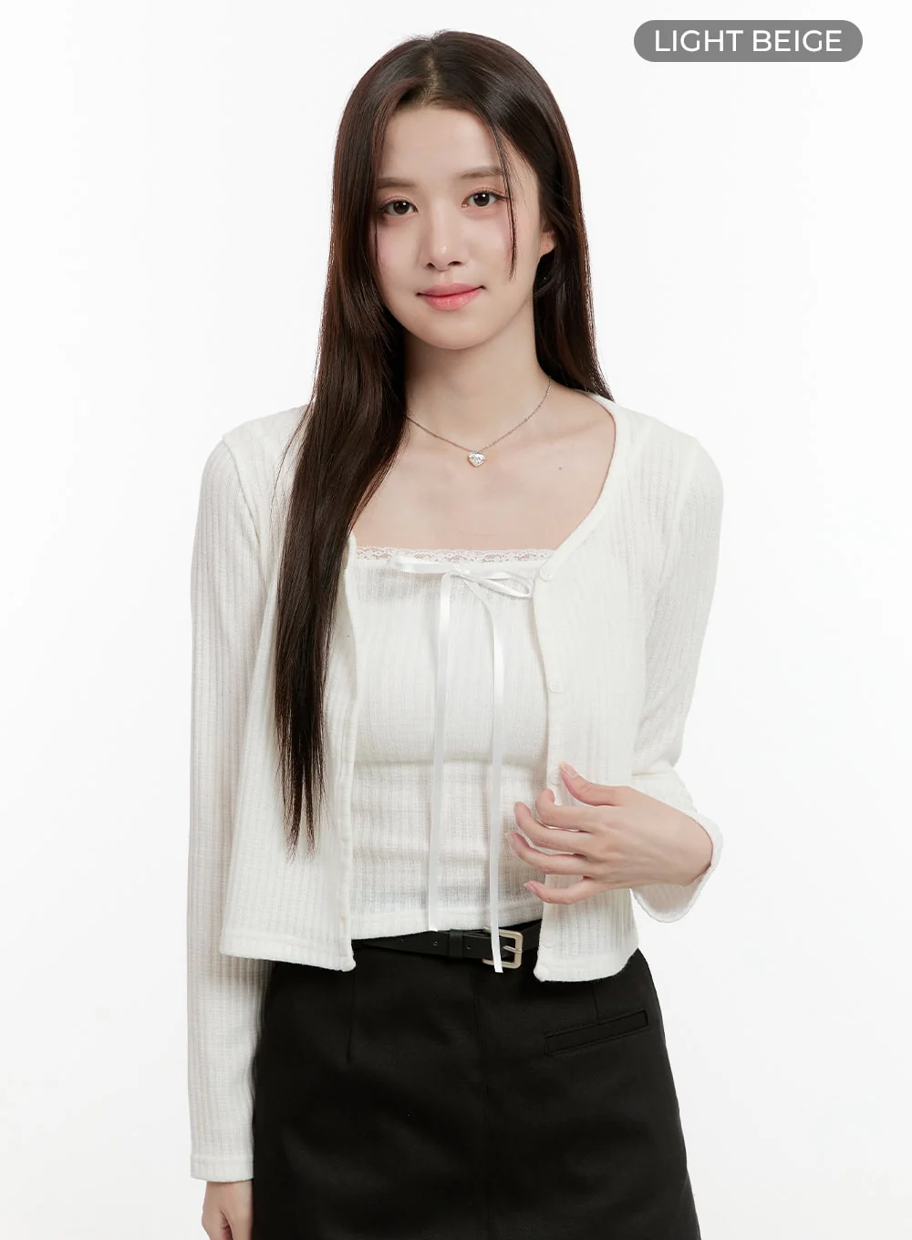 Ribboned Cami Top and Cardigan Set OG428 - Image 7