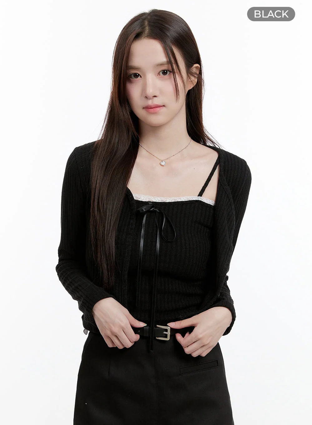 Ribboned Cami Top and Cardigan Set OG428 - Image 8