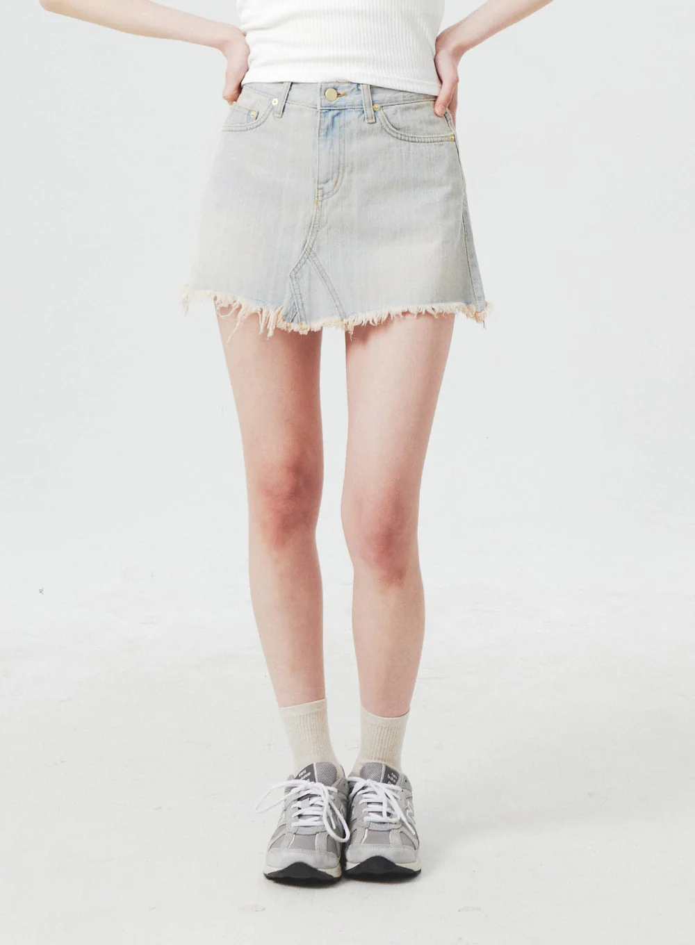 Ripped Denim Mini Skirt BA305 - Image 2