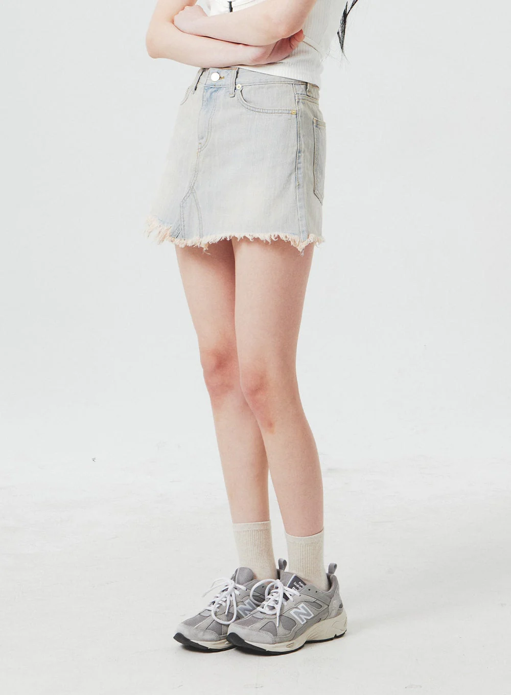 Ripped Denim Mini Skirt BA305 - Image 3