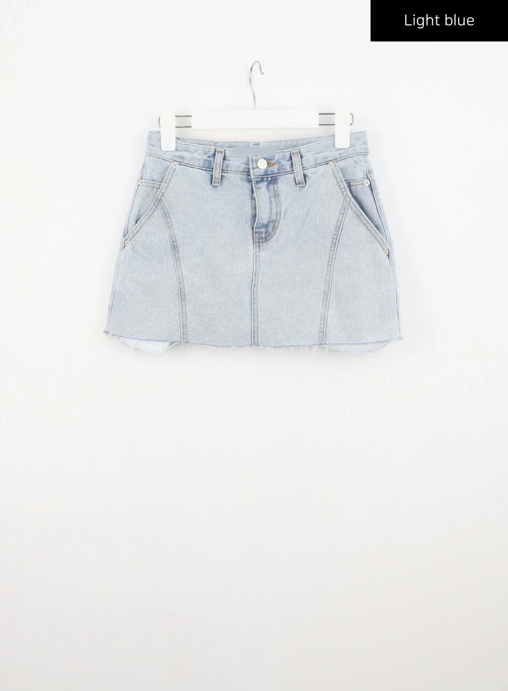Ripped Hem Denim Mini Skirt CU326 - Image 14