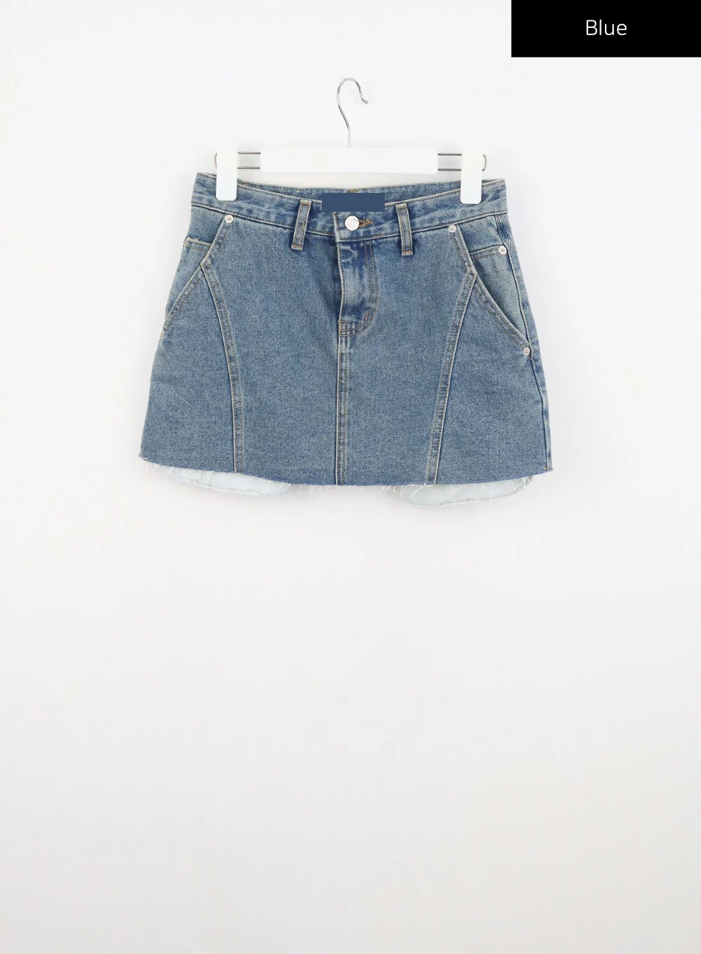 Ripped Hem Denim Mini Skirt CU326 - Image 15