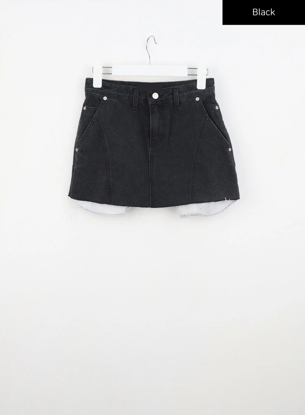 Ripped Hem Denim Mini Skirt CU326 - Image 17