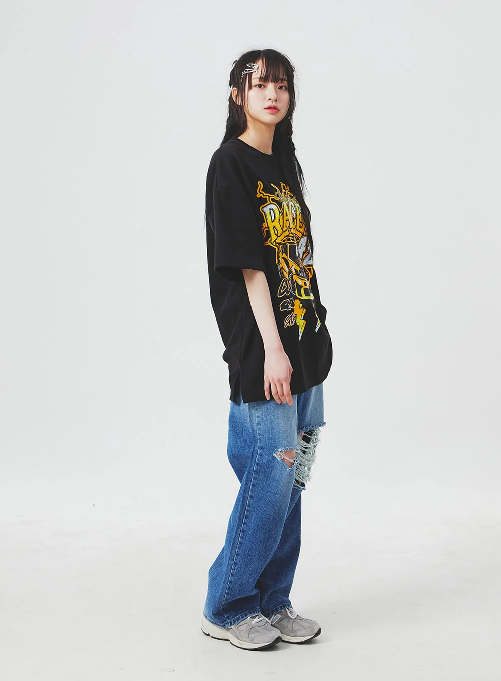 Ripped Knee Blue Jeans BA307 - Image 4
