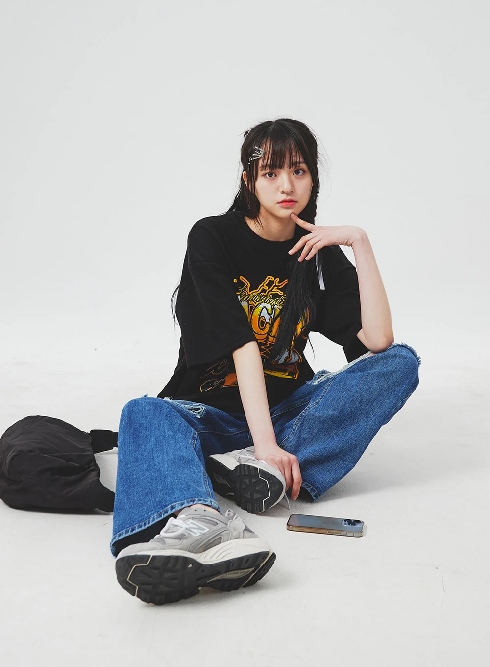 Ripped Knee Blue Jeans BA307 - Image 5