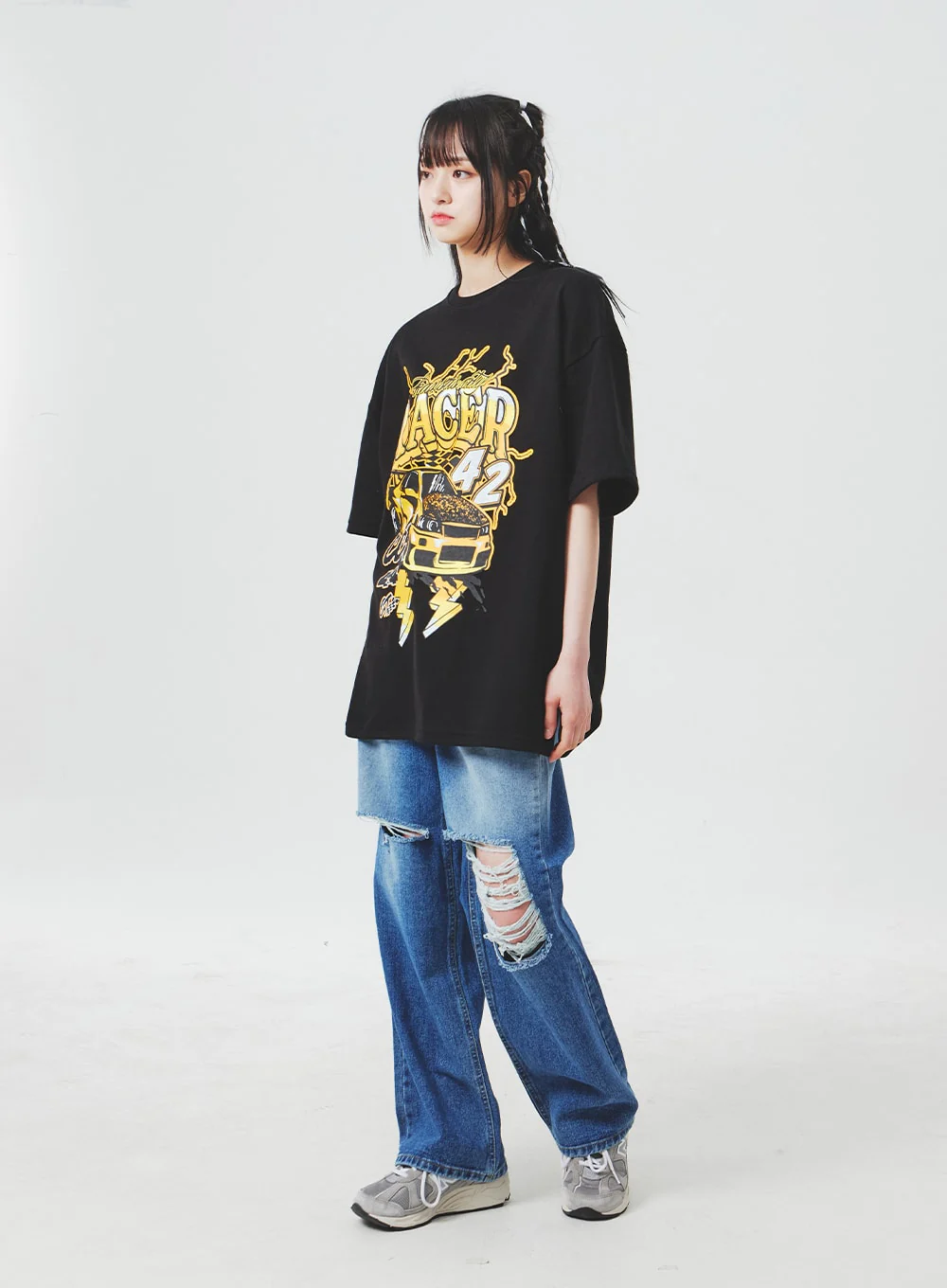 Ripped Knee Blue Jeans BA307 - Image 7
