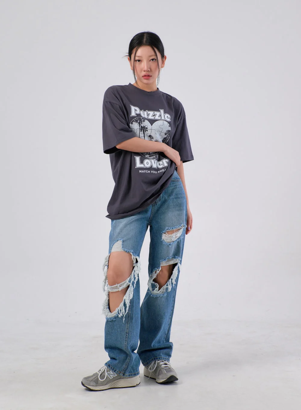 Ripped Knee Jeans IA305 - Image 3