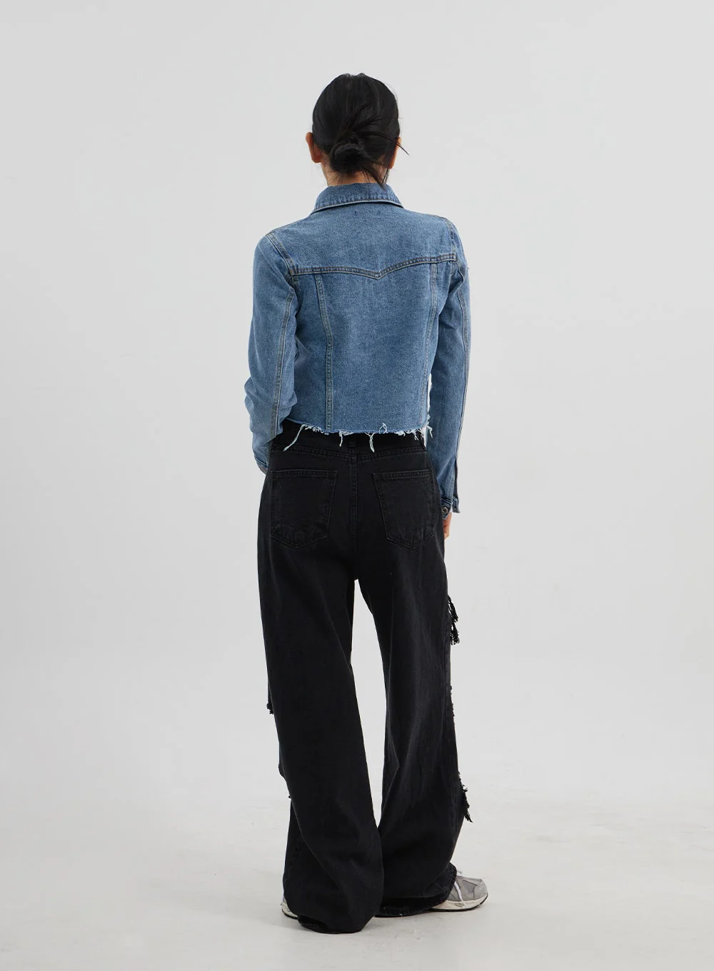 Ripped Wide Leg Jeans CJ319 - Image 12