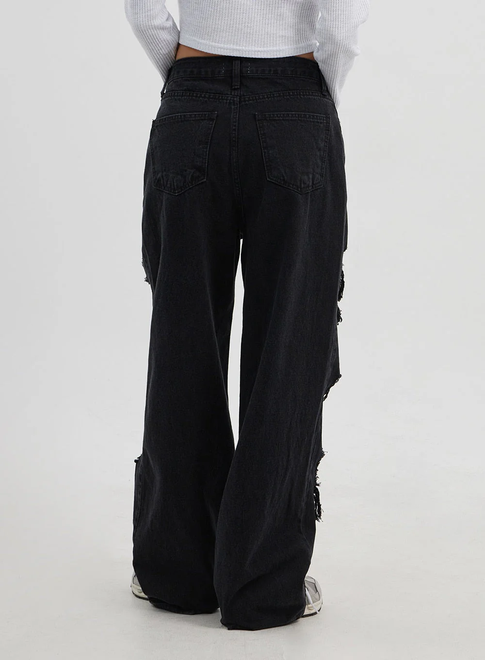 Ripped Wide Leg Jeans CJ319 - Image 6