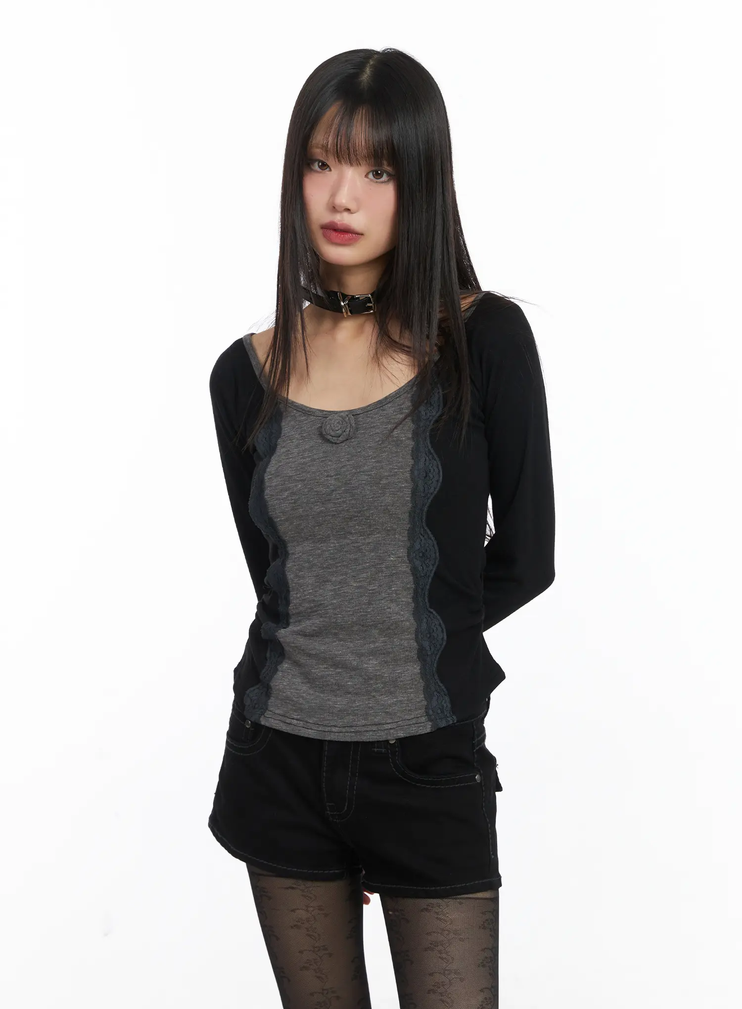 Robson Rose Lace U-Neck Top CD519 - Image 10