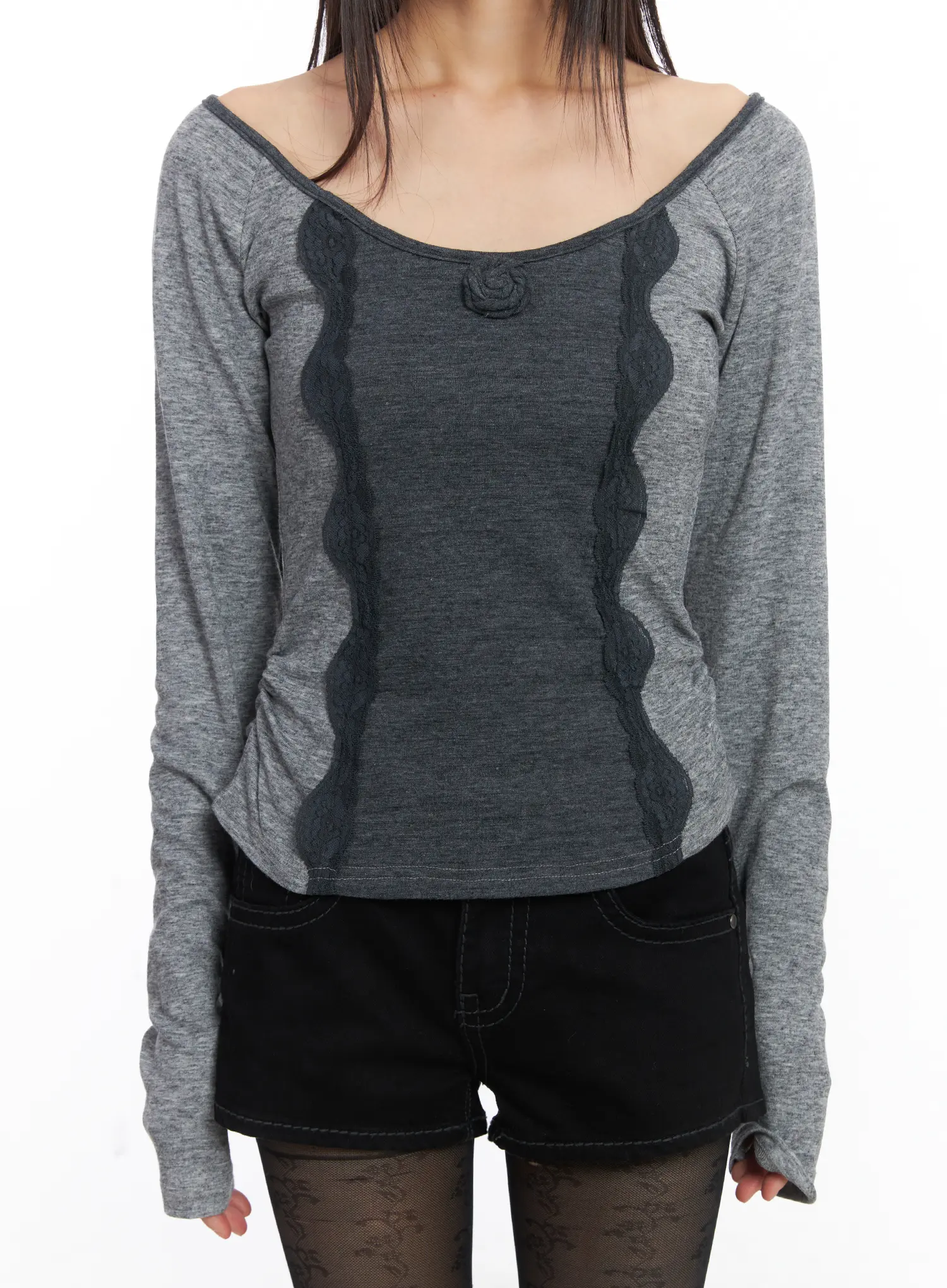 Robson Rose Lace U-Neck Top CD519 - Image 7