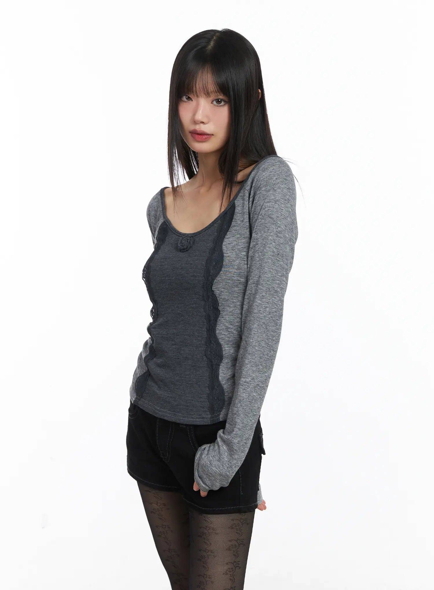 Robson Rose Lace U-Neck Top CD519 - Image 9