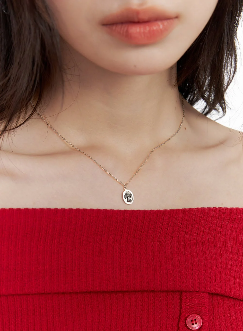 Round Cross Necklace IJ503 - Image 3