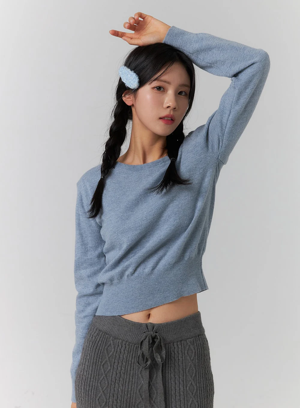 Round Neck Knit Top OJ422 - Image 3