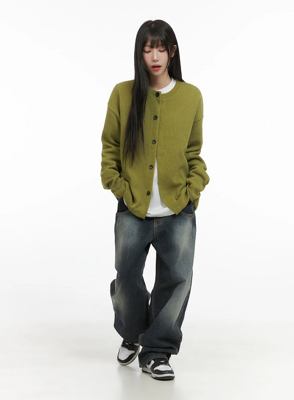 Round Neck Long Sleeve Cardigan CG430 - Image 2