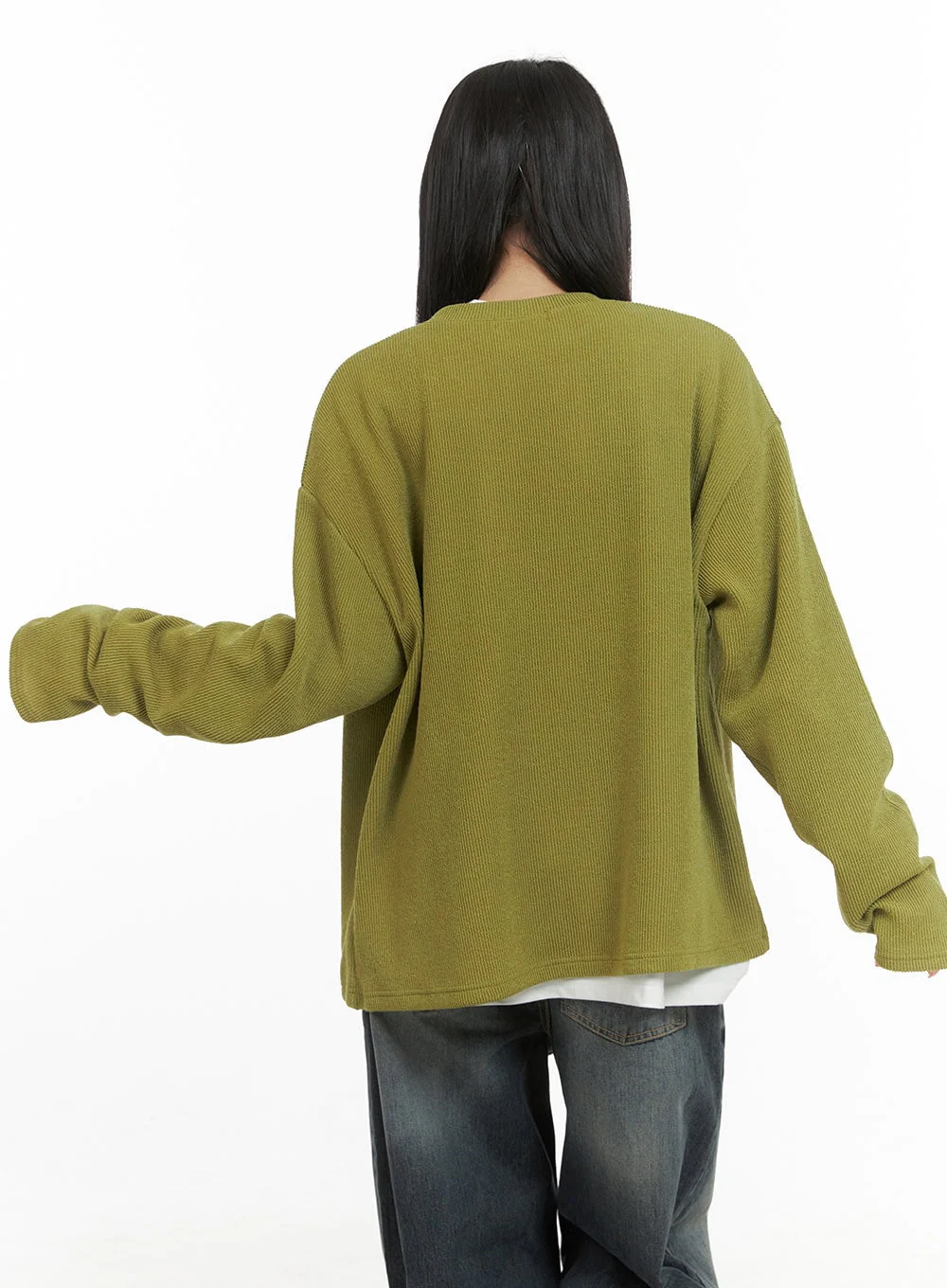 Round Neck Long Sleeve Cardigan CG430 - Image 5