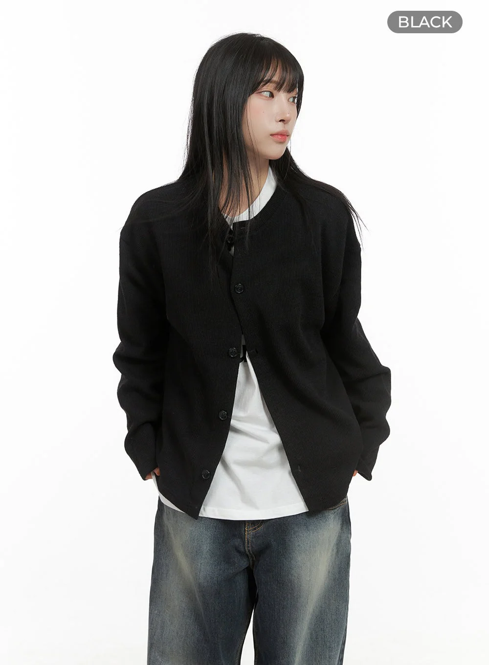 Round Neck Long Sleeve Cardigan CG430 - Image 7