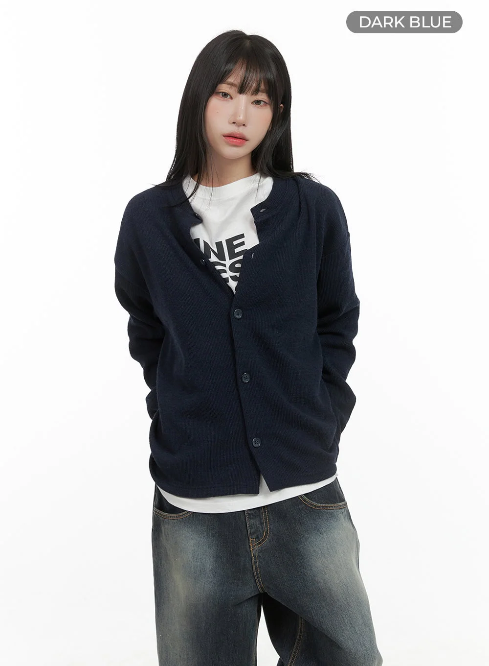 Round Neck Long Sleeve Cardigan CG430 - Image 8