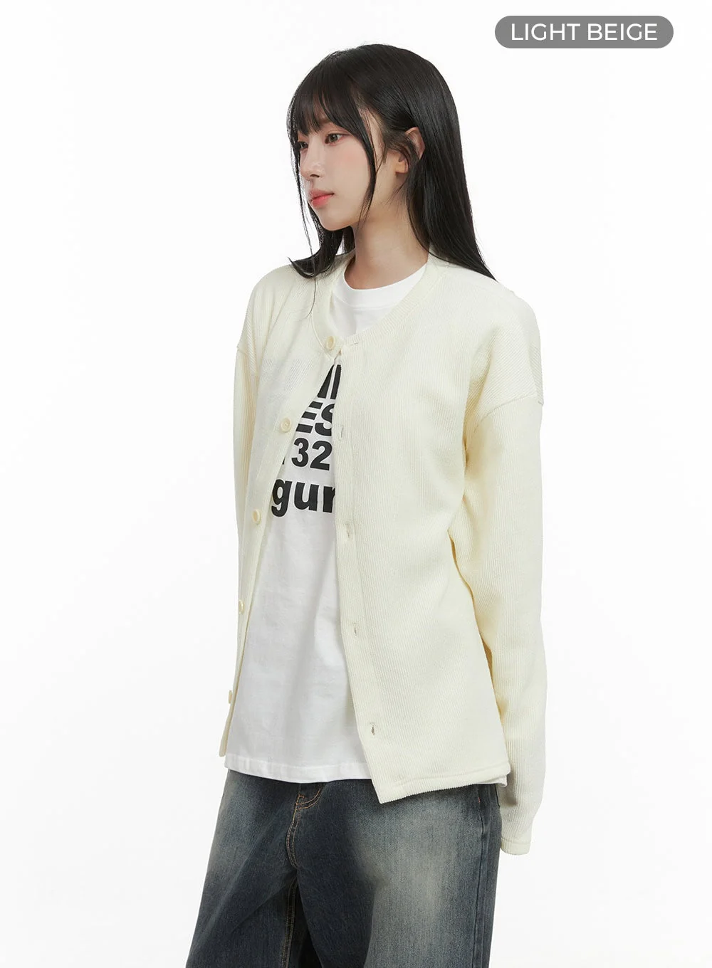 Round Neck Long Sleeve Cardigan CG430 - Image 9