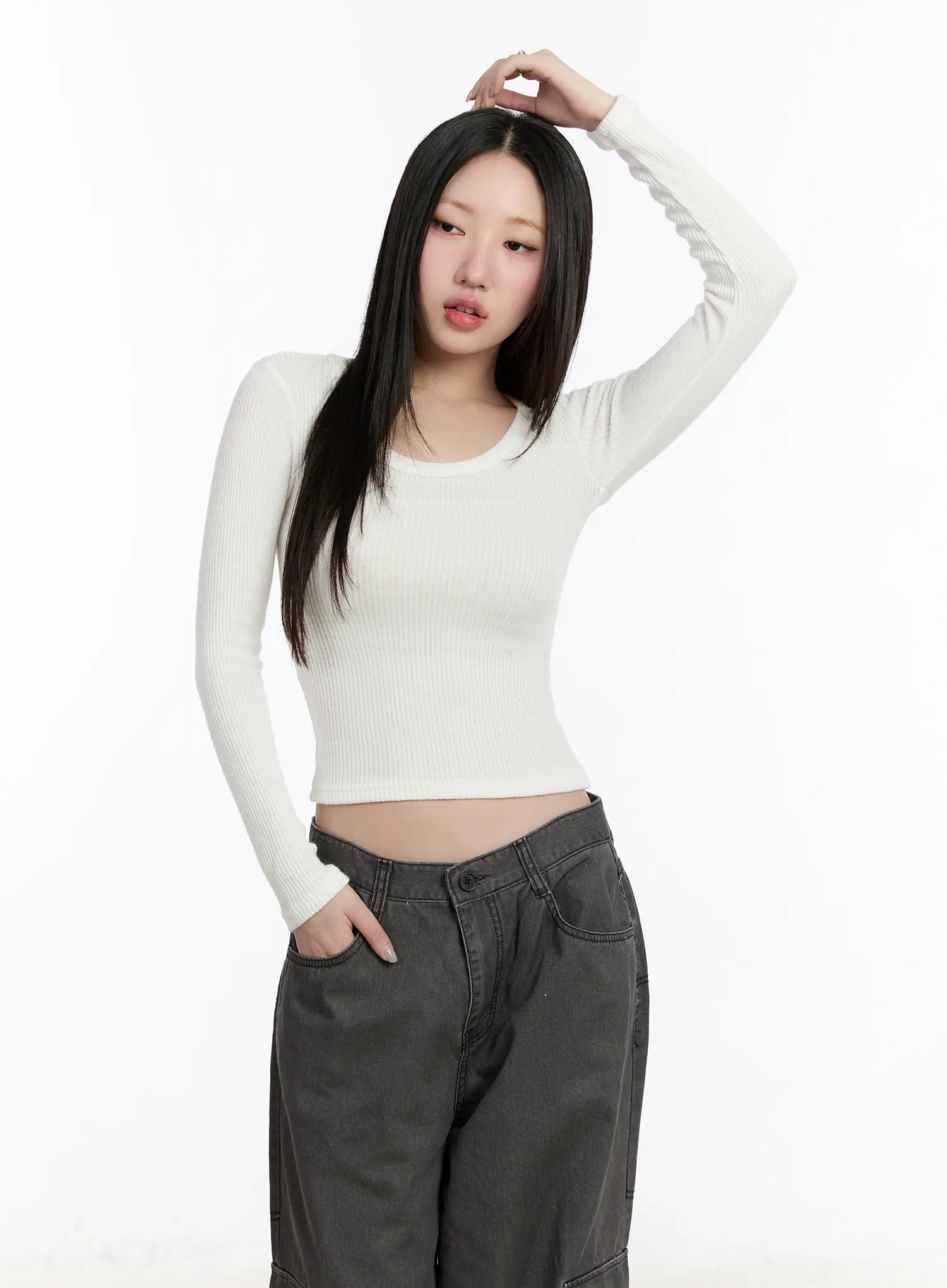 Round Neck Long Sleeve Top CM511