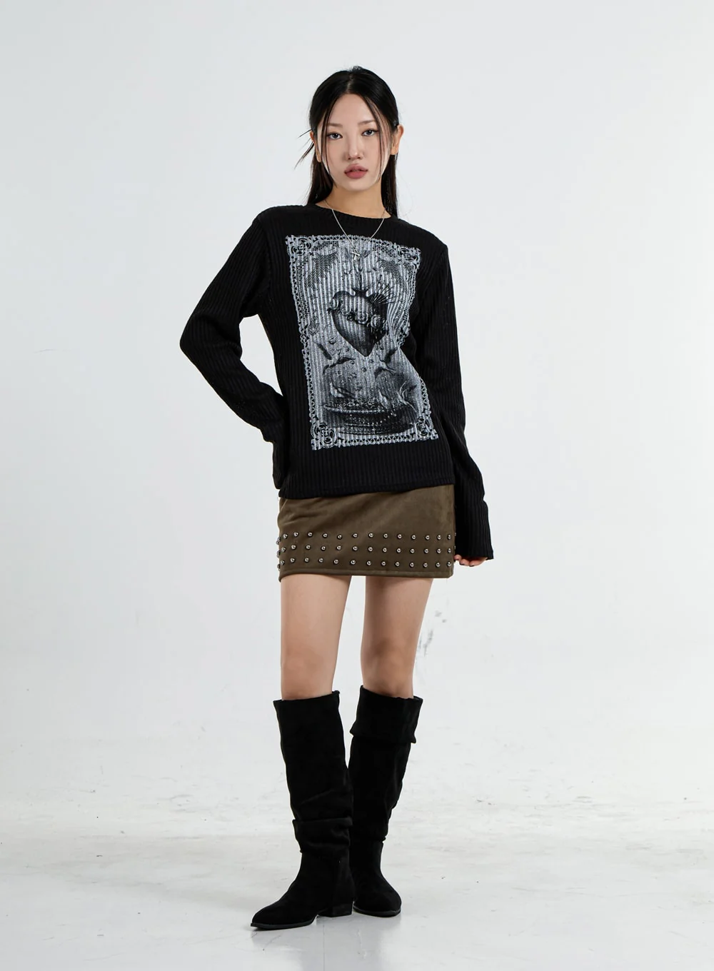 Round Neck Printed Knit CO07 - Image 10