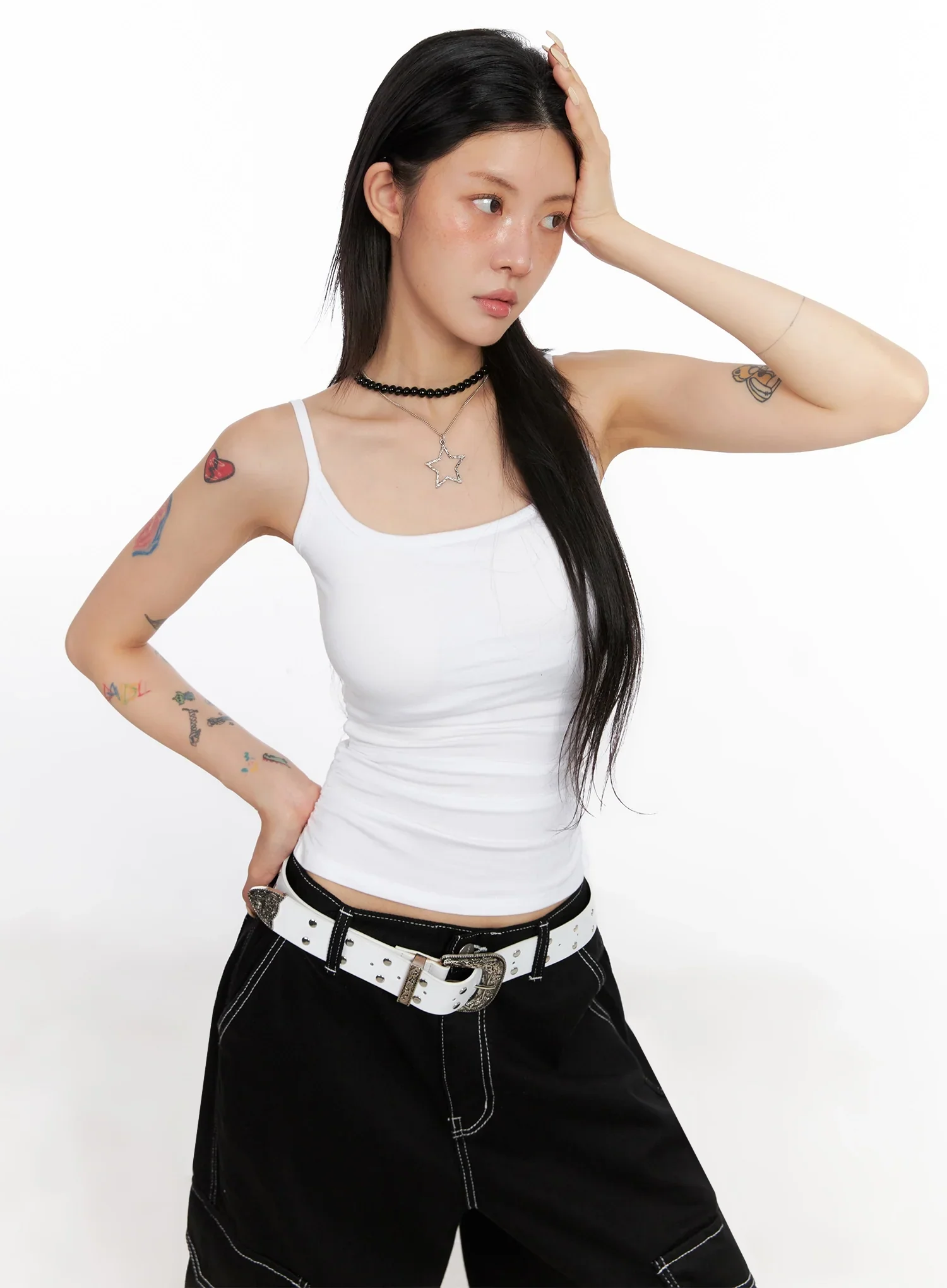 Ruche Detail Tank Top IS515 - Image 11