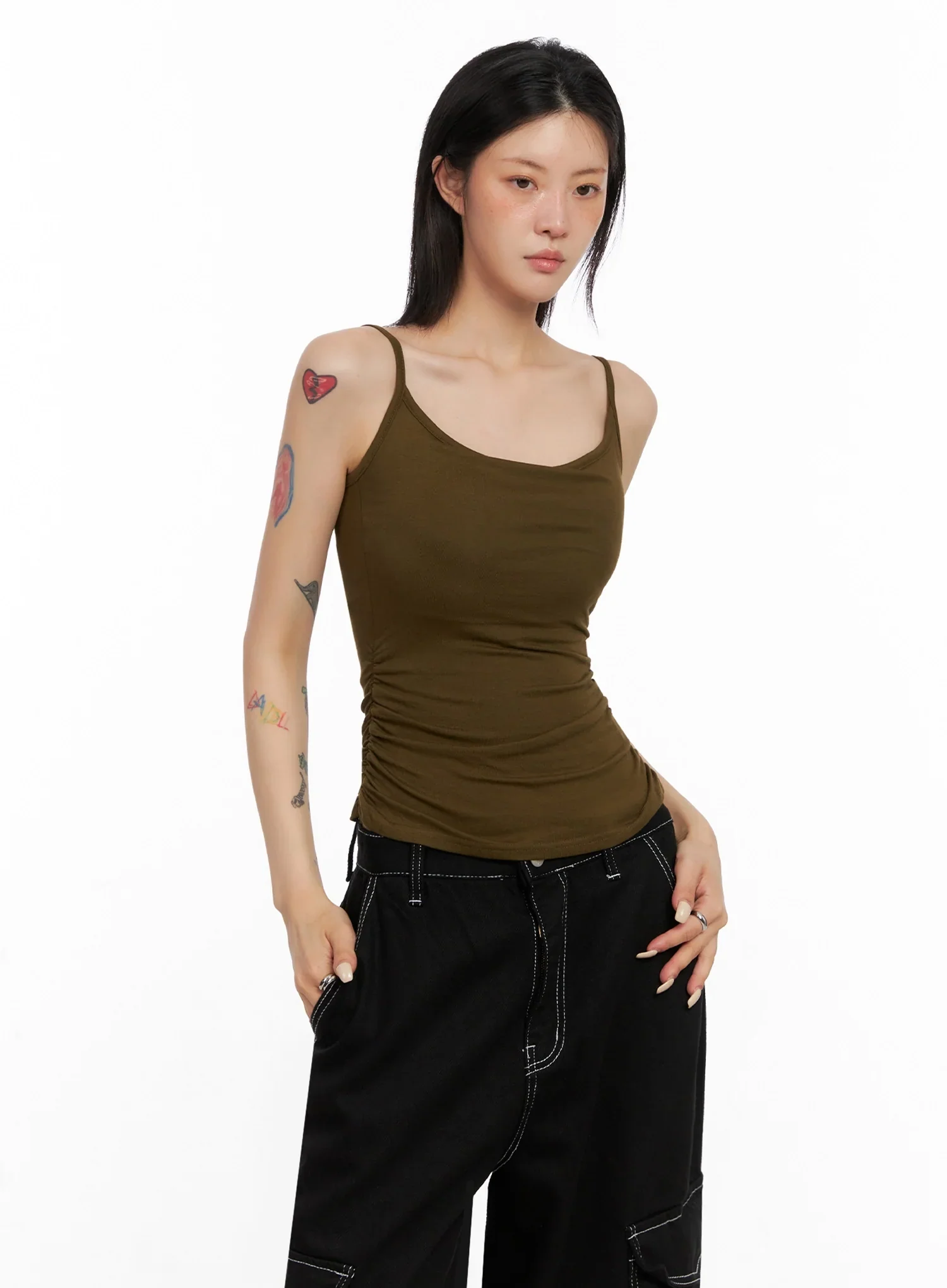 Ruche Detail Tank Top IS515 - Image 12