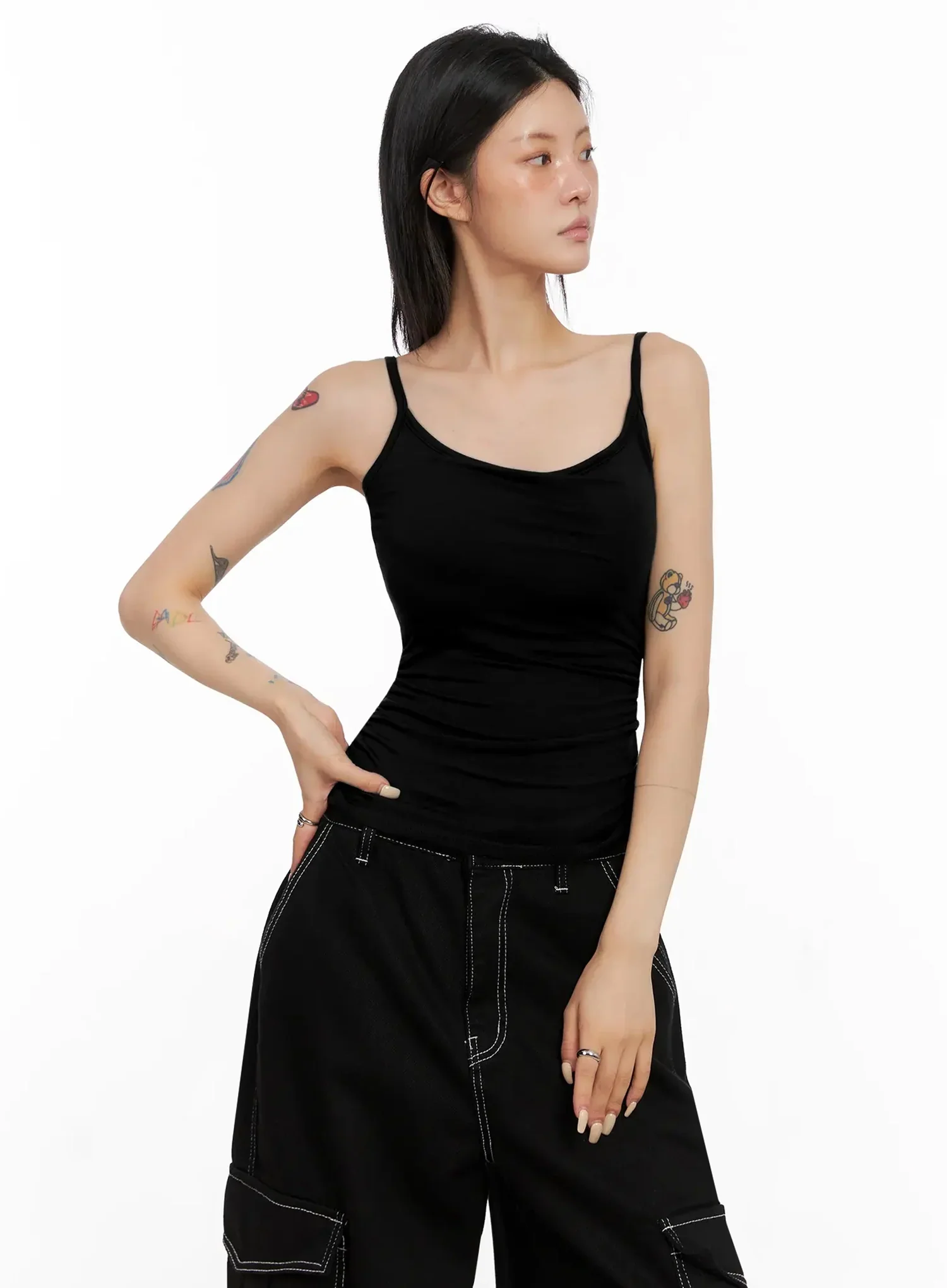 Ruche Detail Tank Top IS515 - Image 13