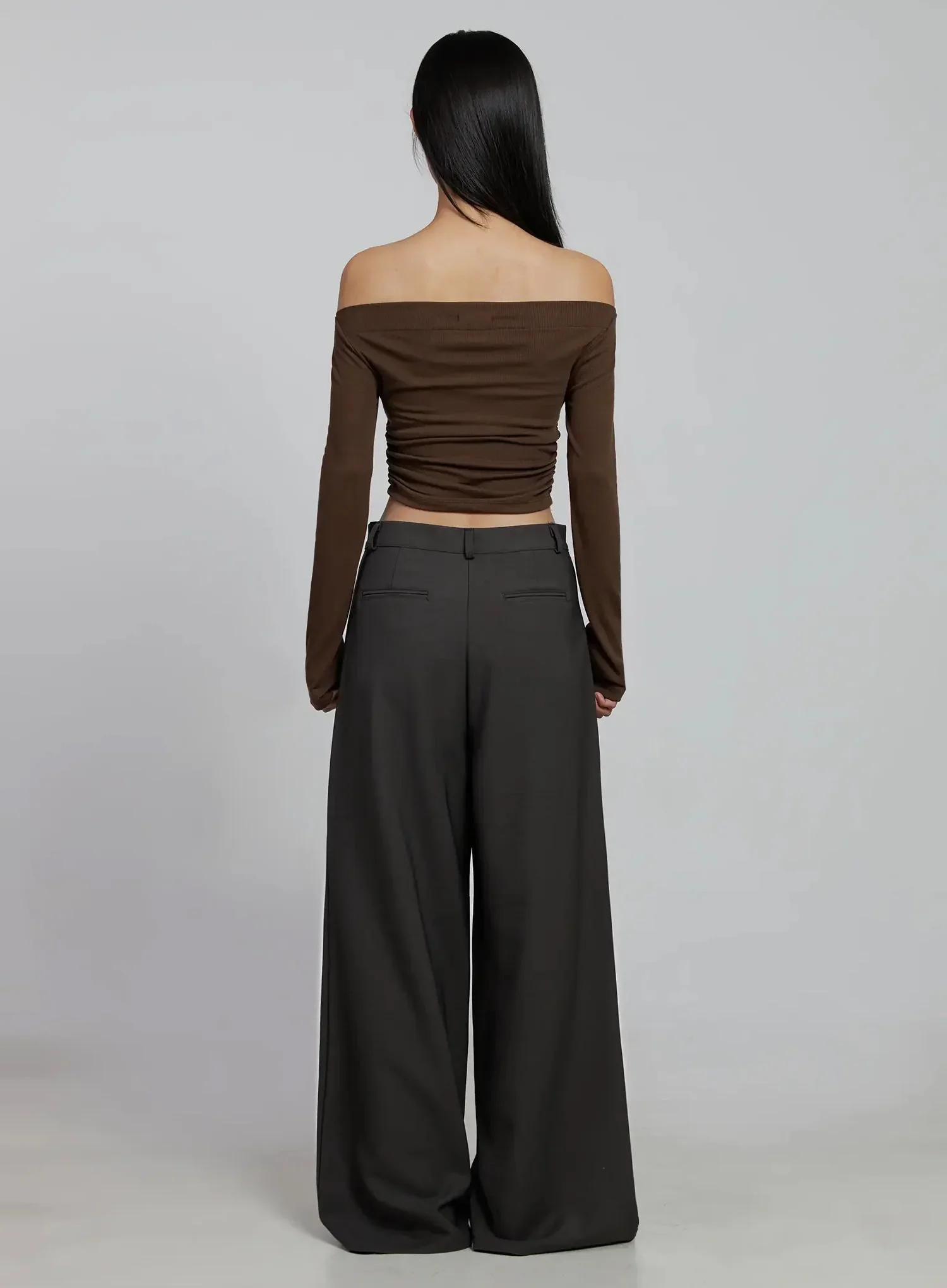 Ruched Off-Shoulder Crop Top IM520 - Image 7