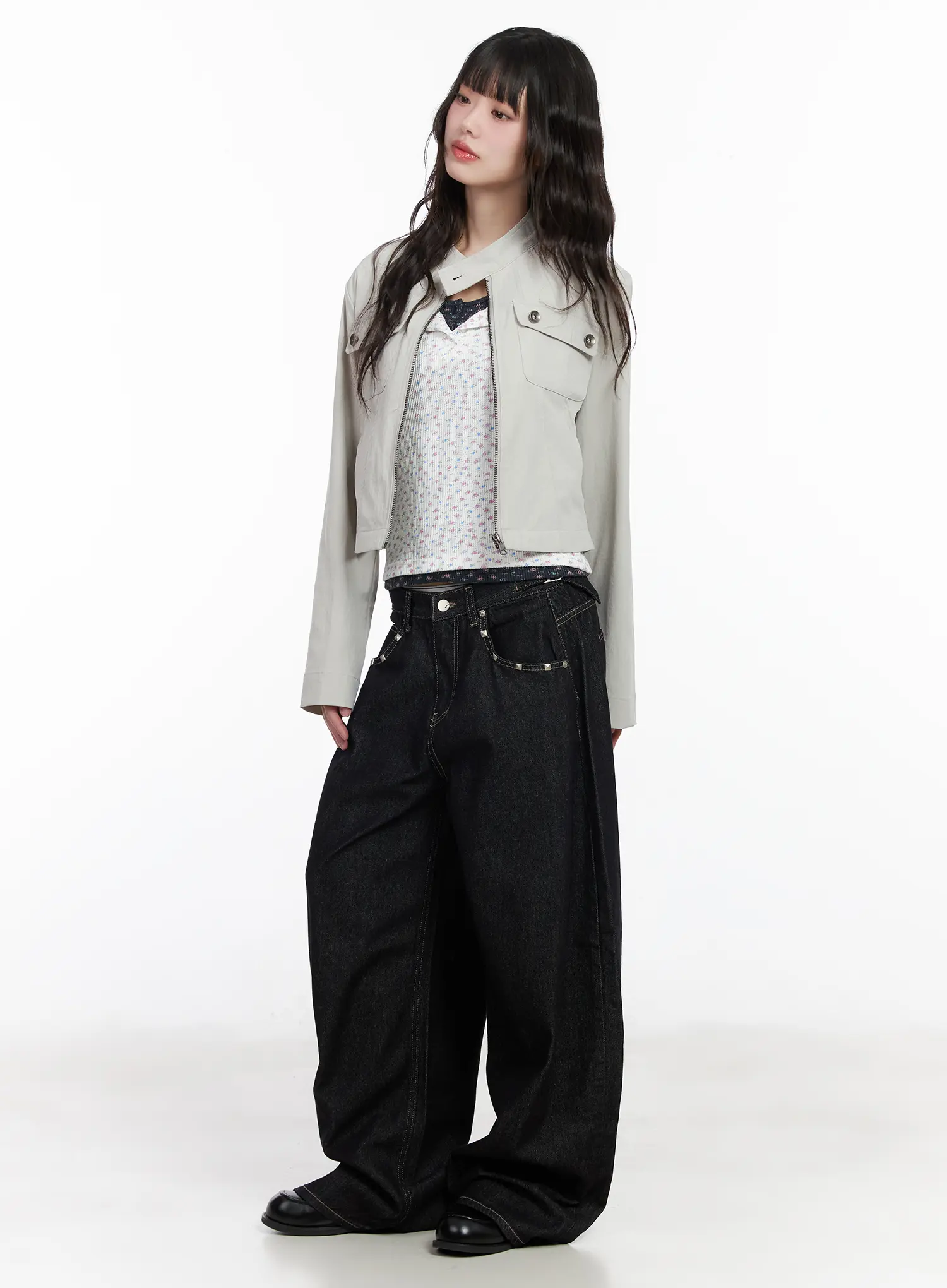 Ruched Pocked Zip-Up Jacket CM526 - Image 7