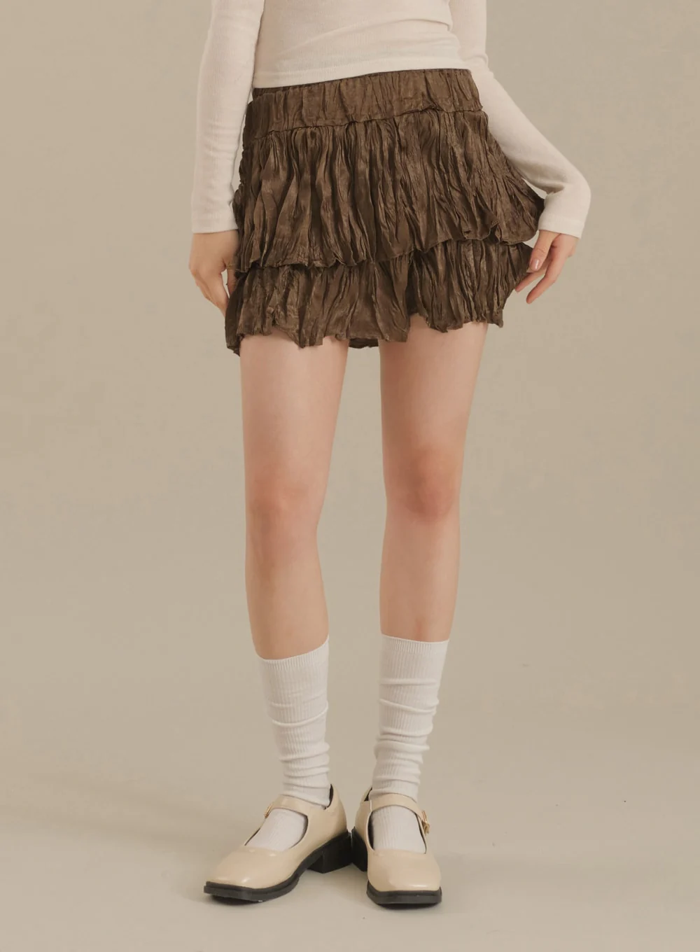 Ruffle Tier Mini Skirt J17 - Image 2