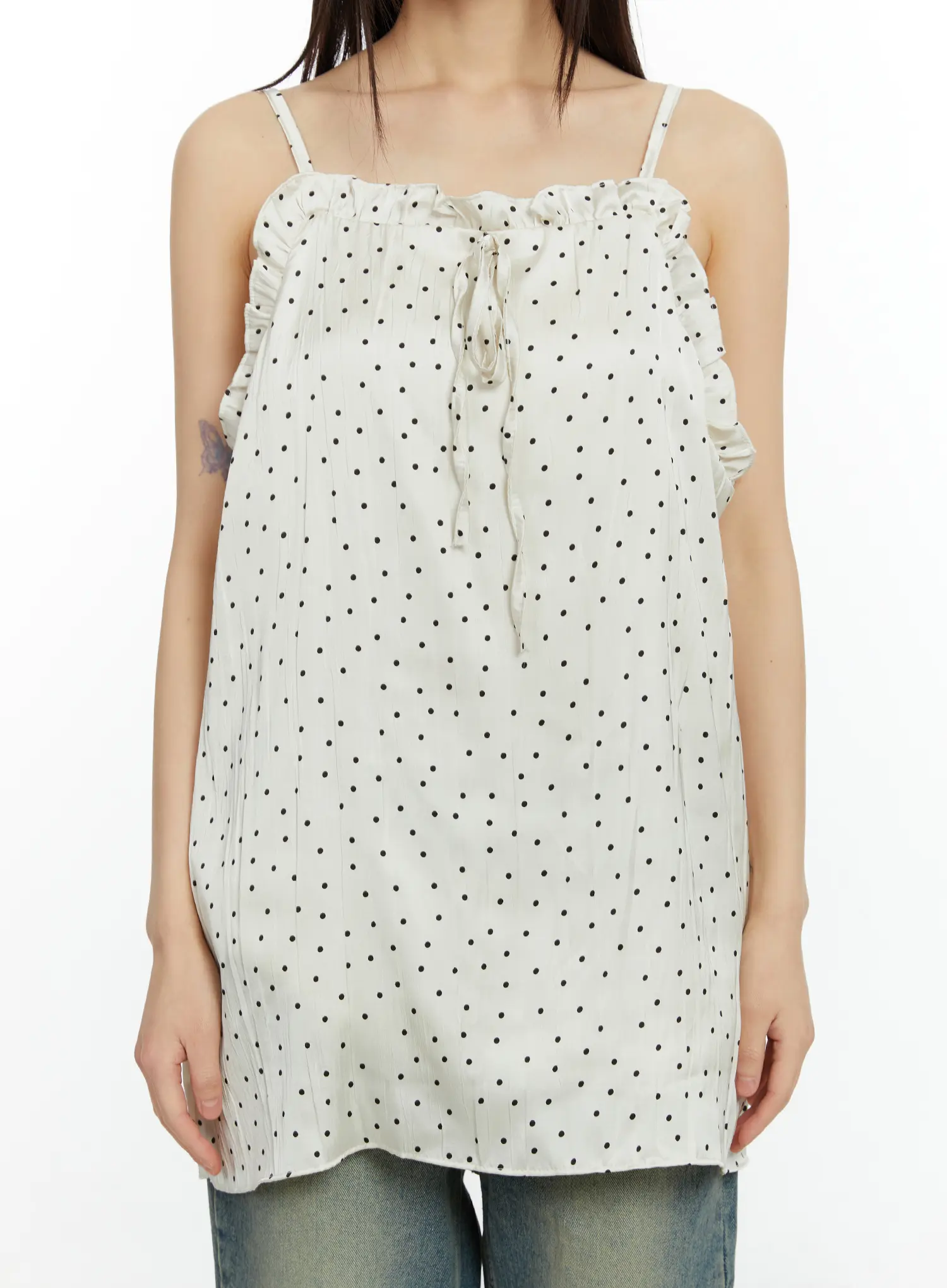 Ruffle Trim Polka Dot Mini Dress CF510 - Image 9