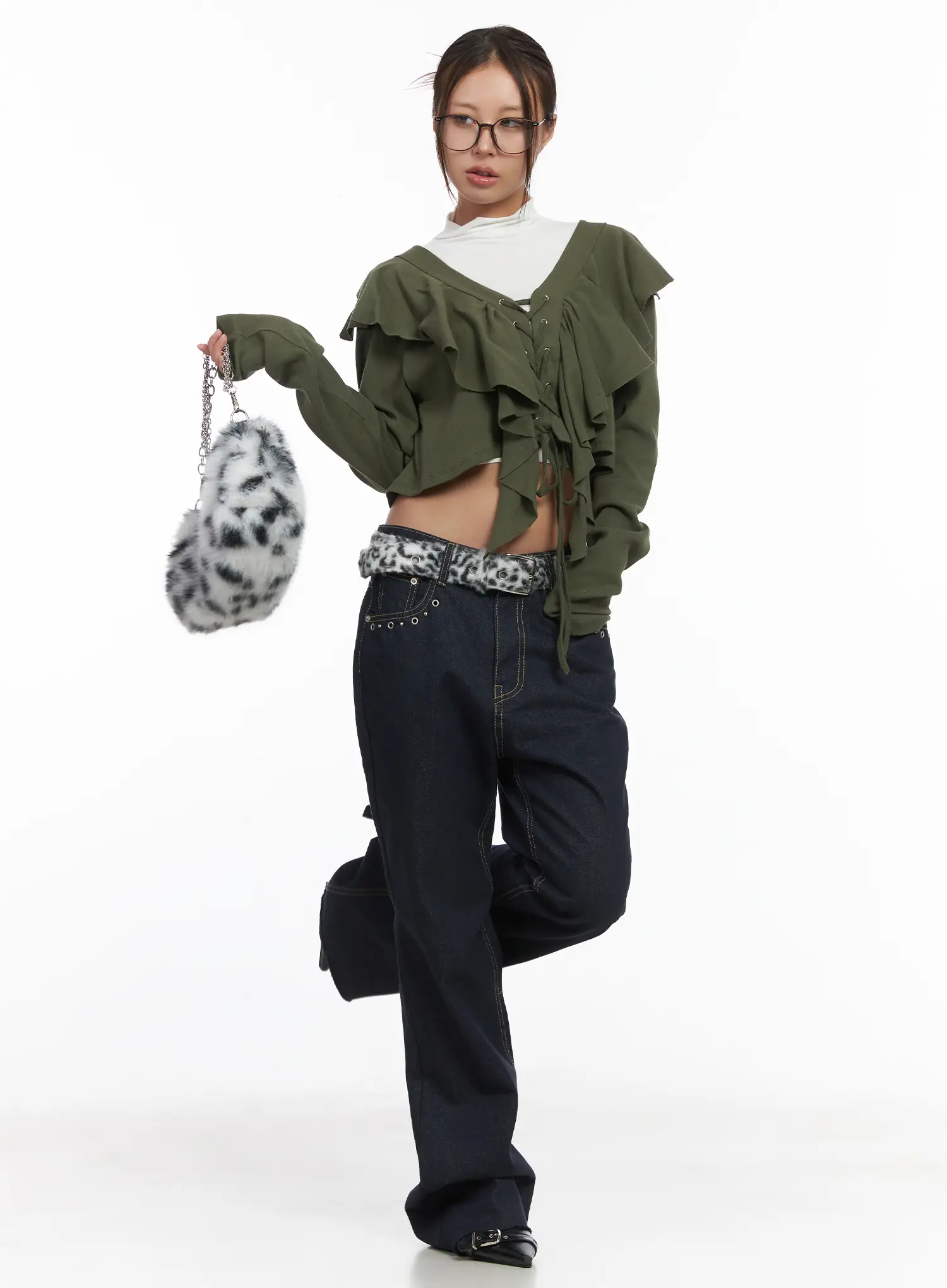 Ruffle V-Neck Cardigan CJ512 - Image 7