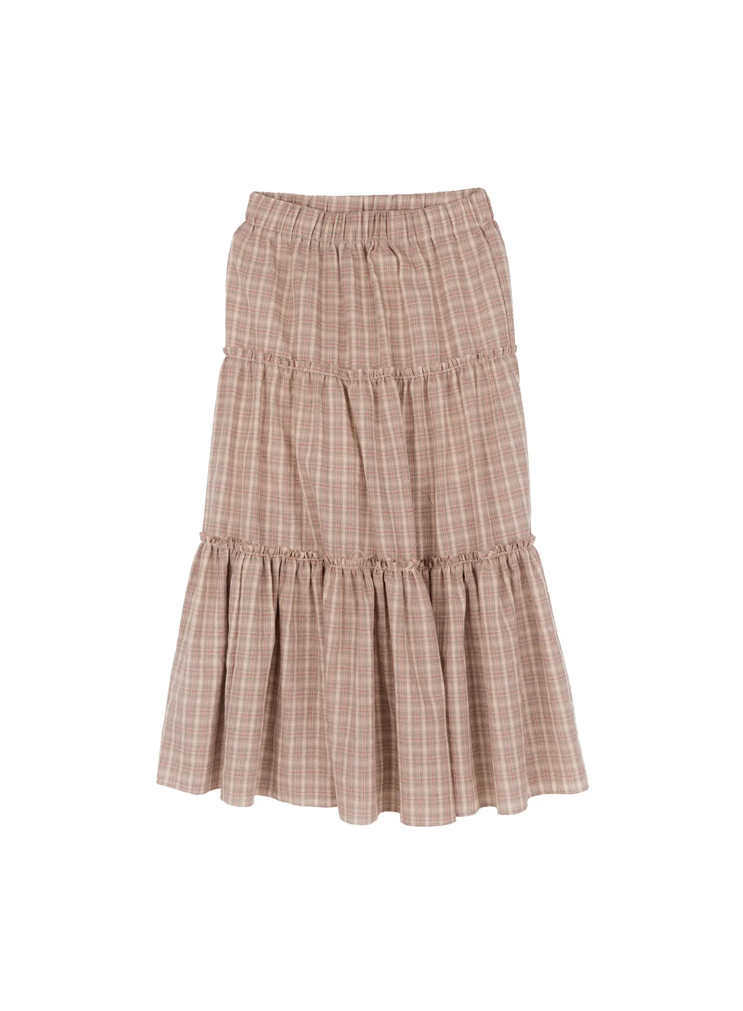 Ruffled Gingham Tiered Maxi Skirt CG520 - Image 9