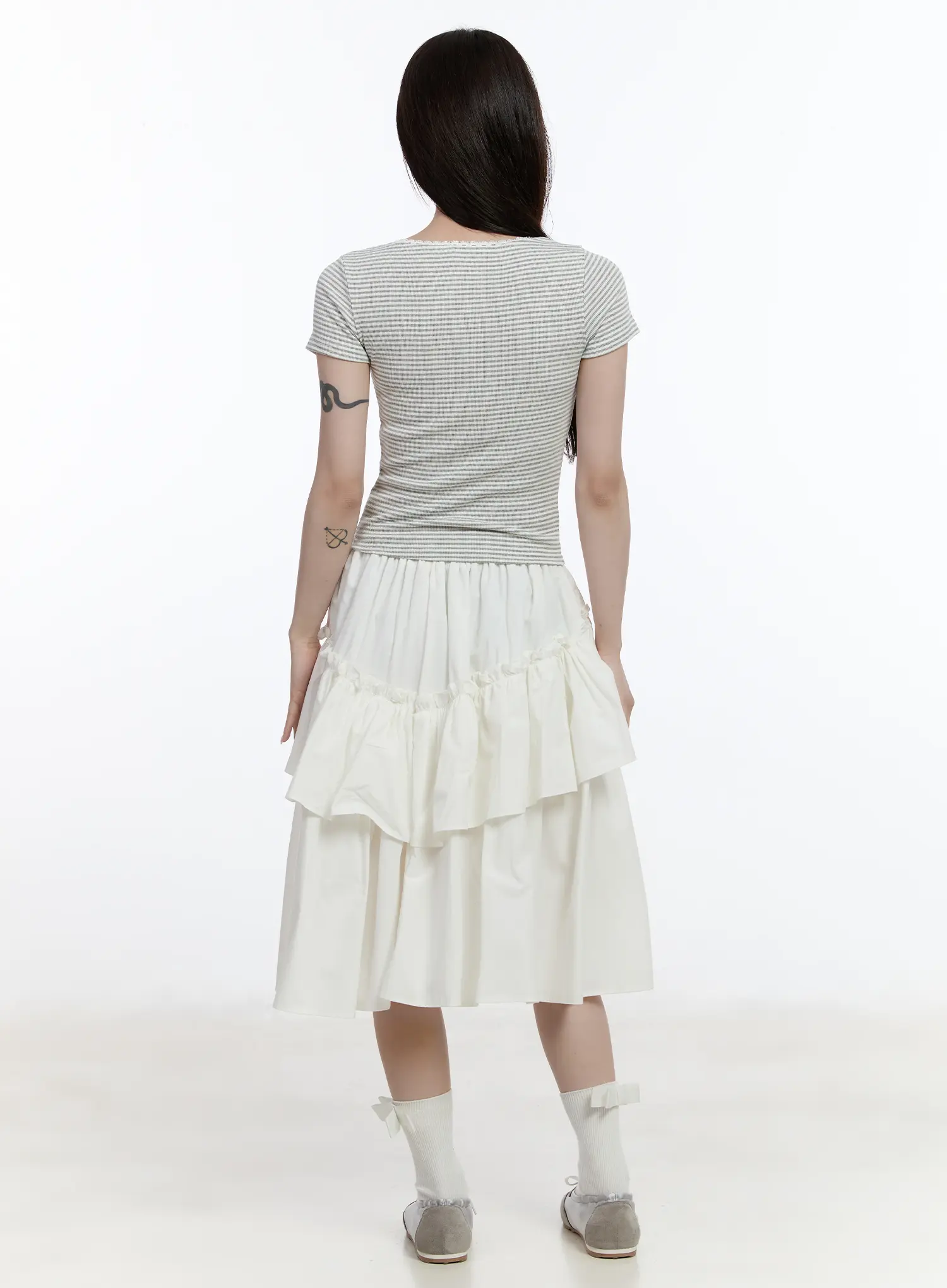 Ruffled Tiered Midi Skirt CA503 - Image 6