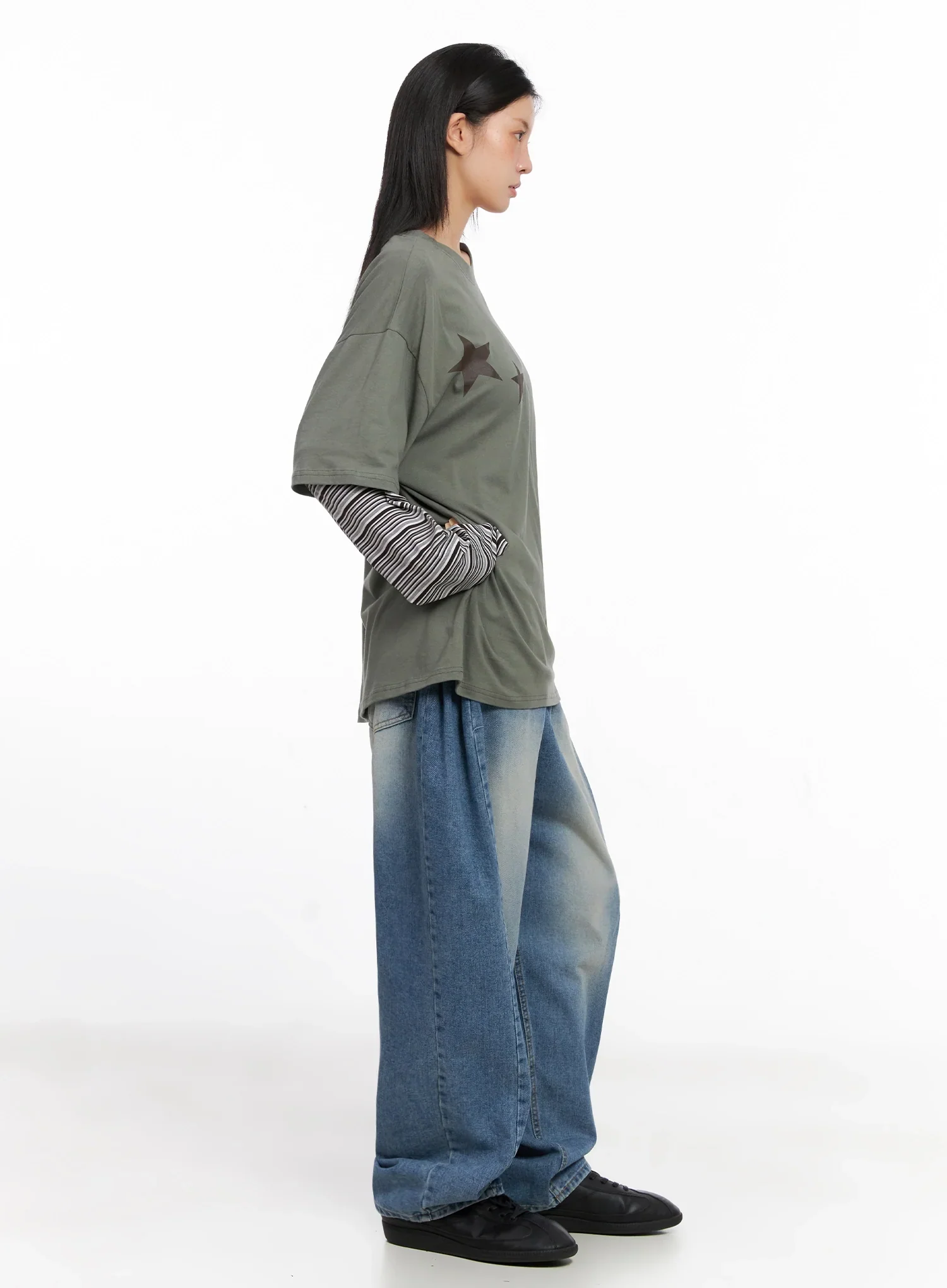 Ruthie Side Pleat Relaxed-Fit Jeans IS515 - Image 12