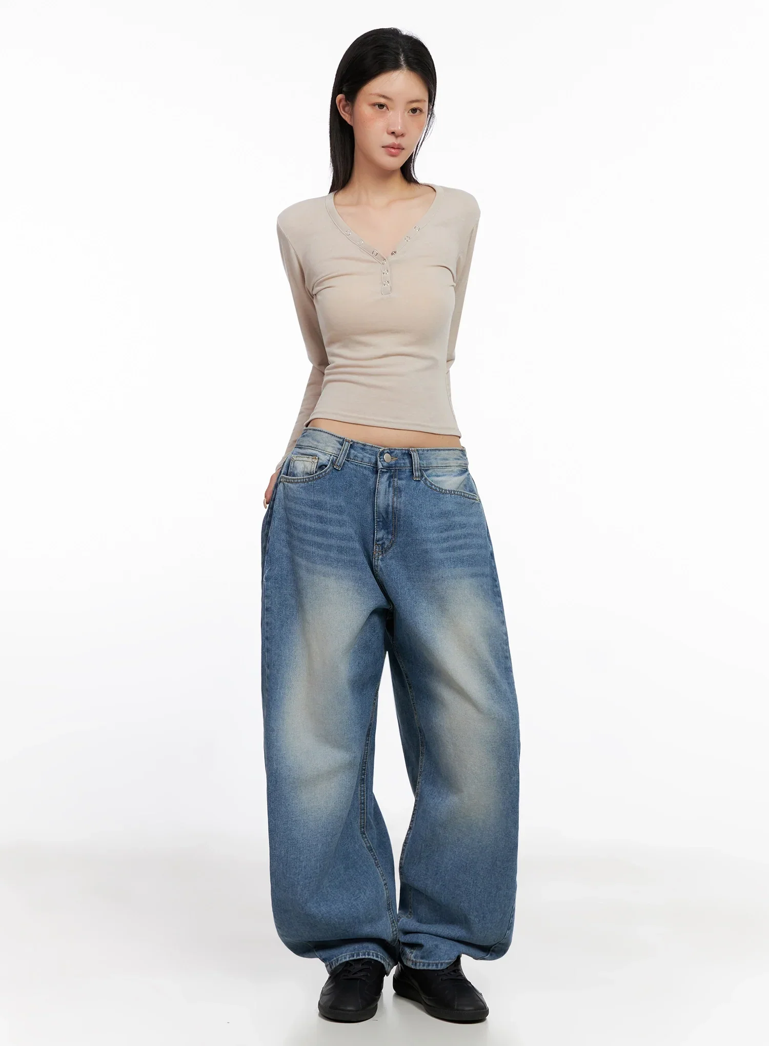 Ruthie Side Pleat Relaxed-Fit Jeans IS515 - Image 6