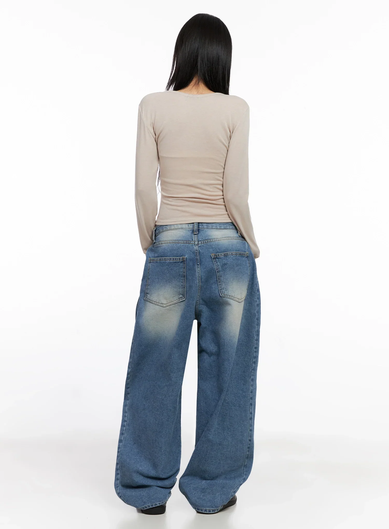 Ruthie Side Pleat Relaxed-Fit Jeans IS515 - Image 7
