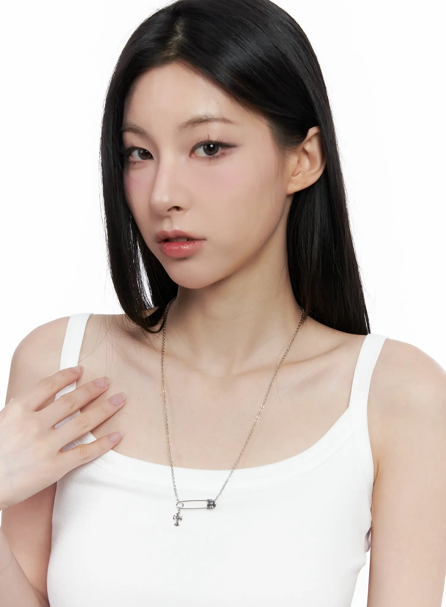 Safety Pin Necklace CO503 - Image 7