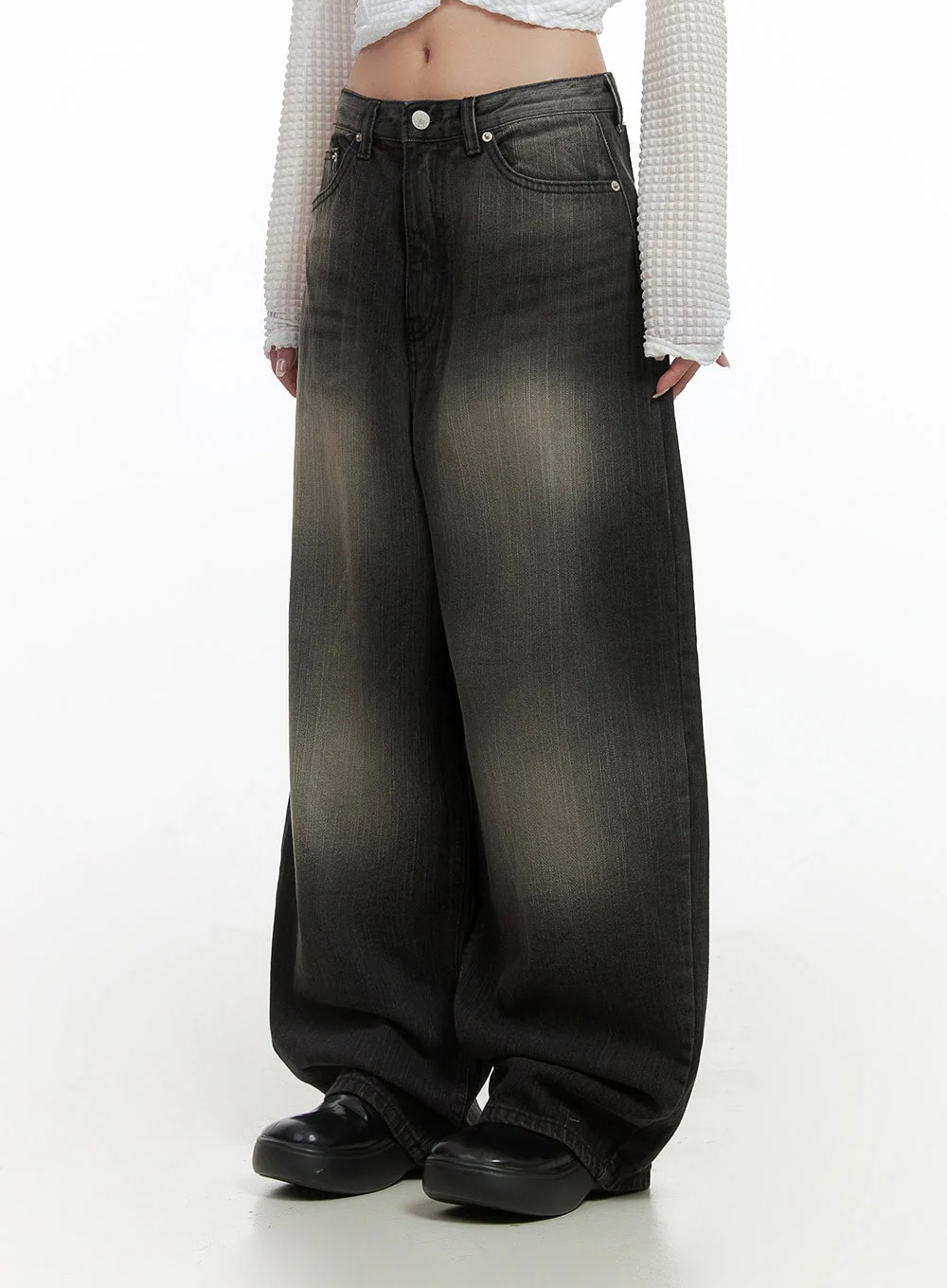 Sage Back-Buttoned Wide Pants CS430