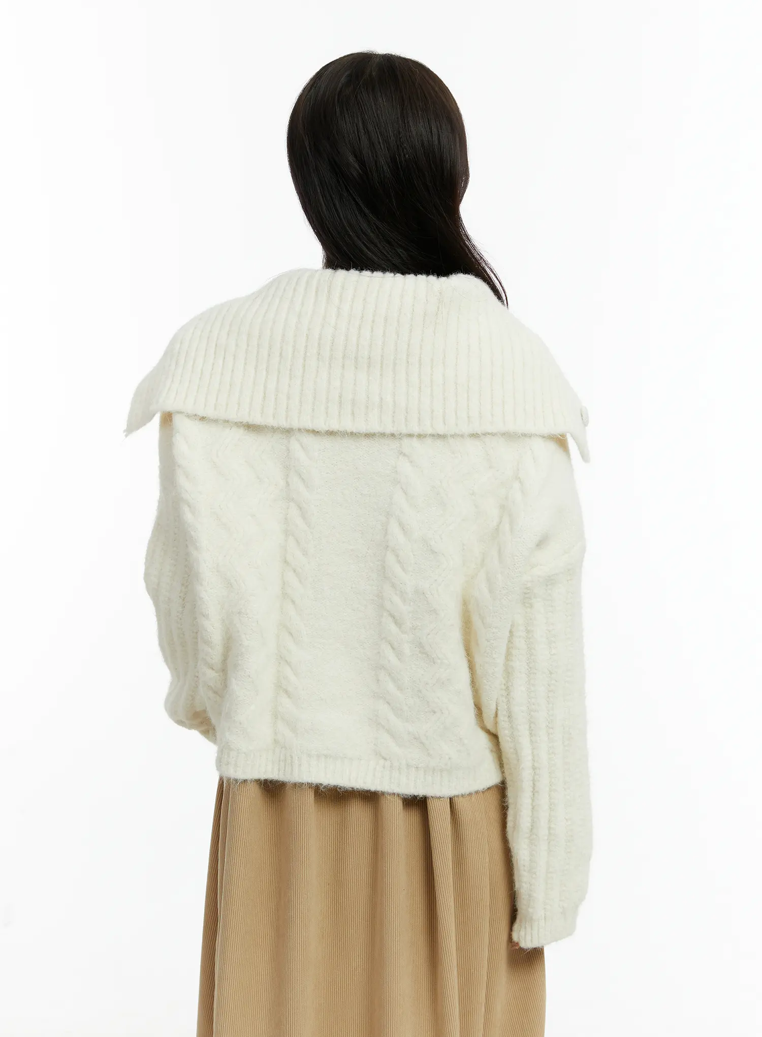 Sailor Collar Cable-Knit Cardigan CD523 - Image 7