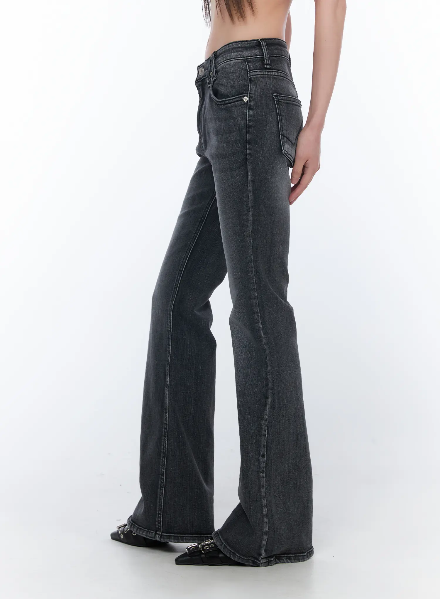 Salem Vintage Wash Low Rise Bootcut Jeans CA530 - Image 4