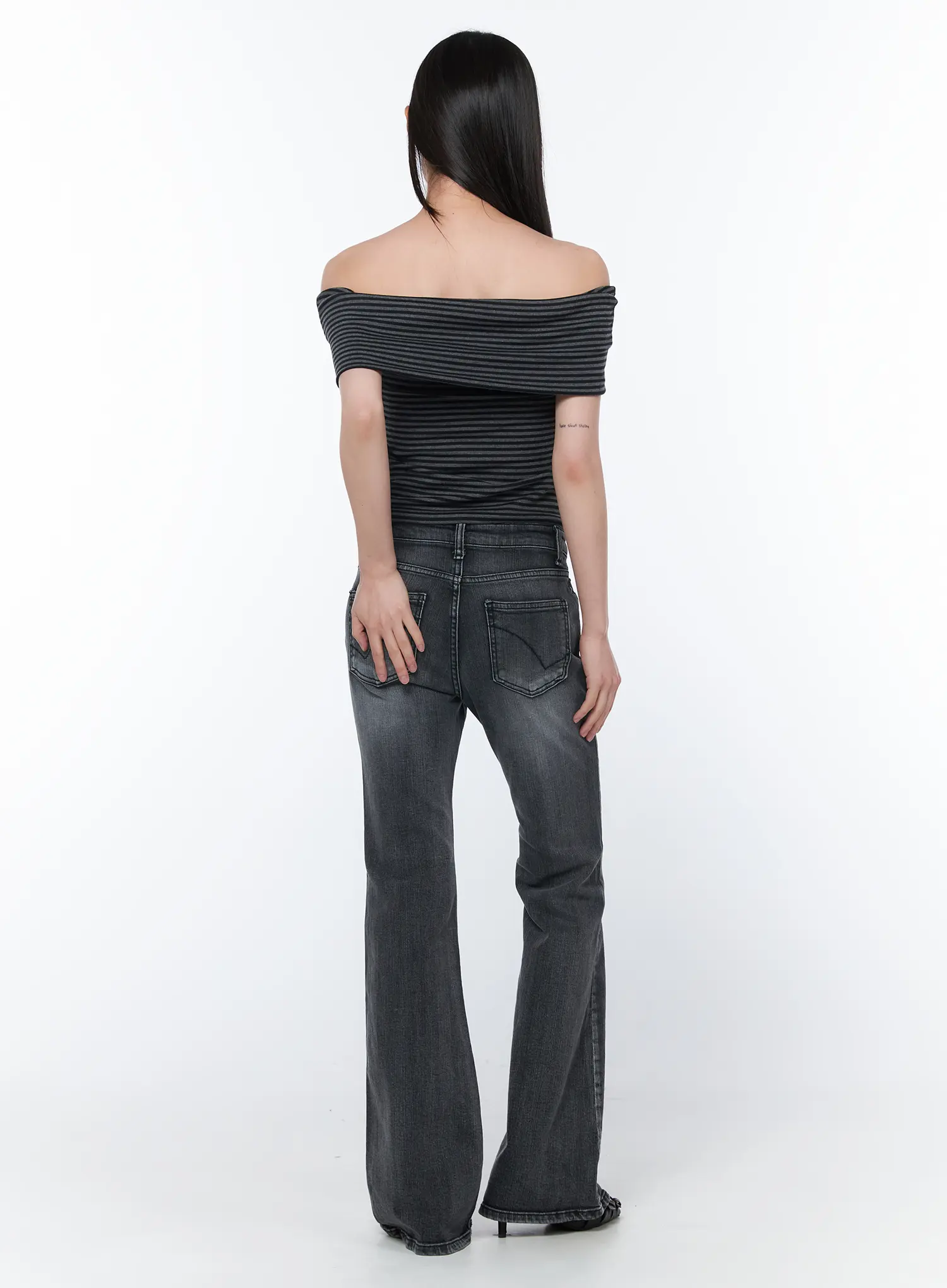 Salem Vintage Wash Low Rise Bootcut Jeans CA530 - Image 8